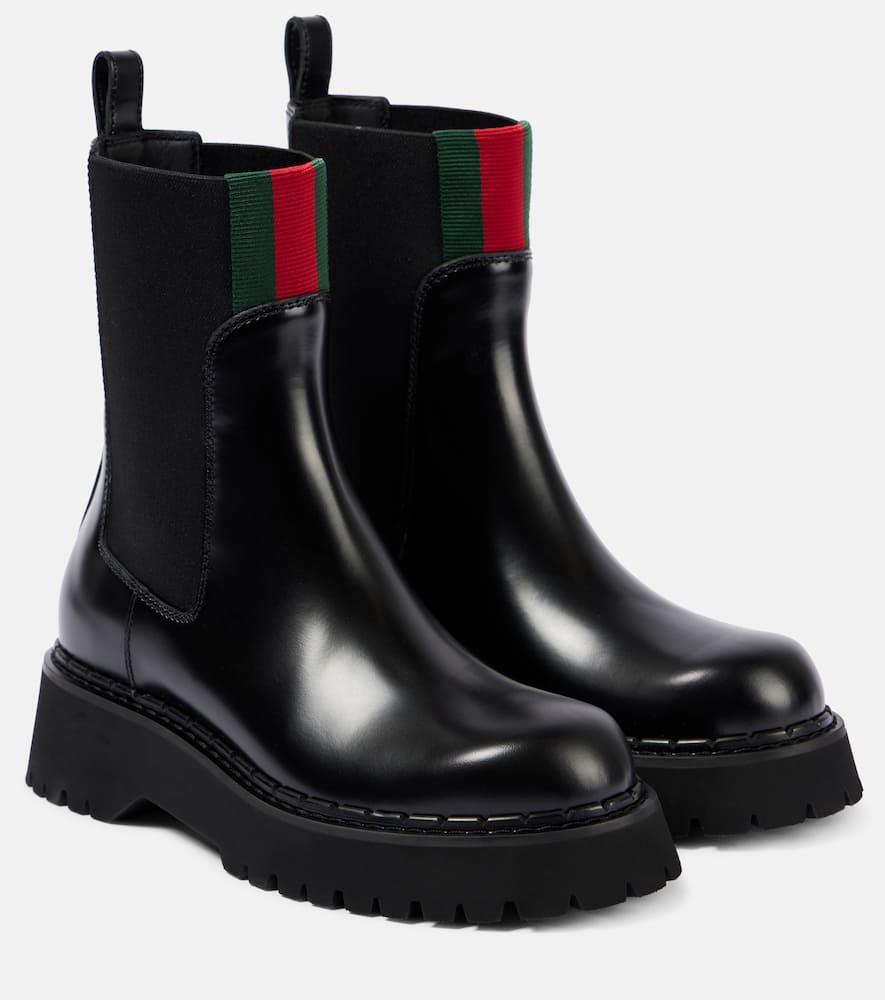 Gucci trip leather chelsea boots best sale