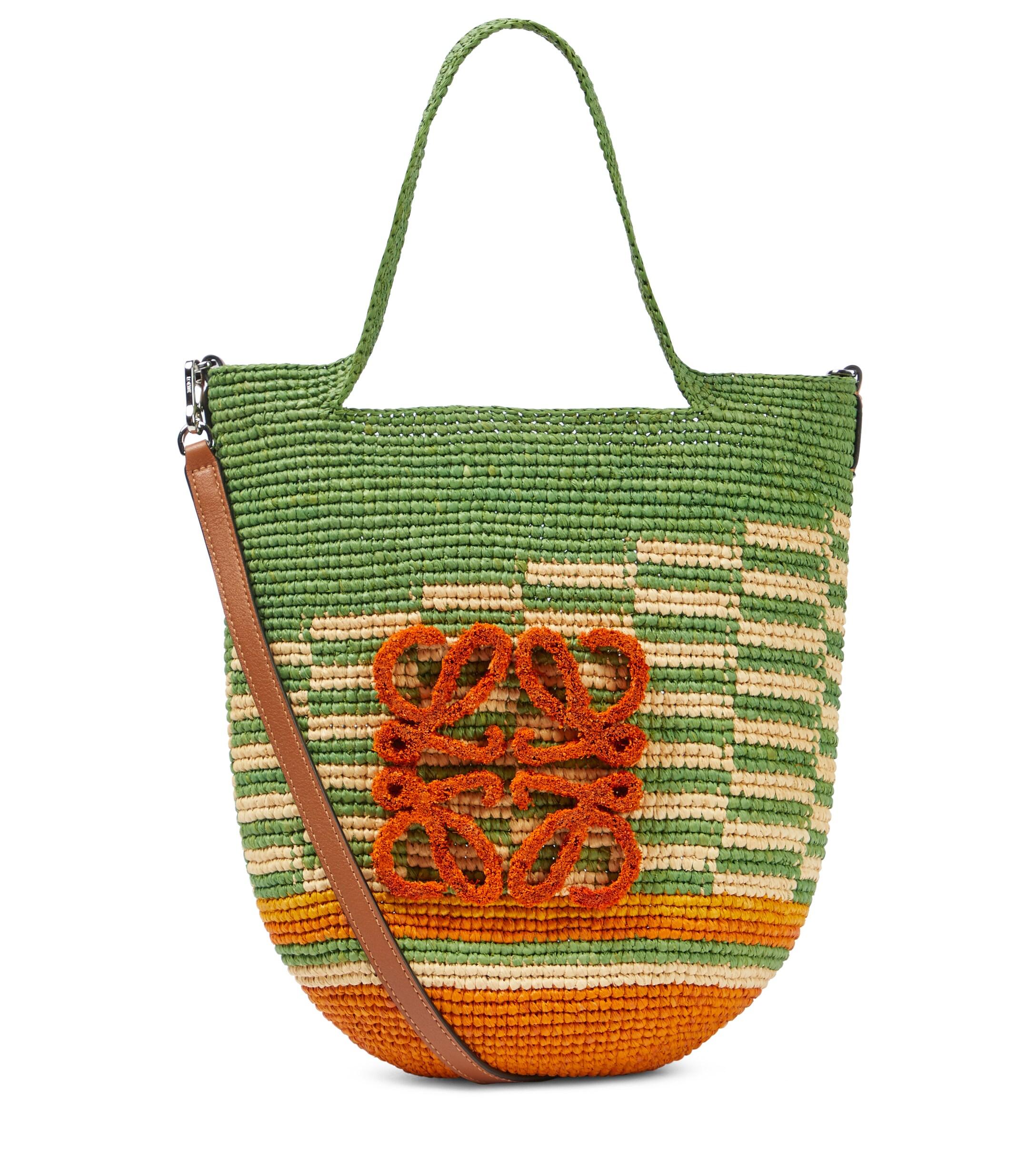 Paula's Ibiza tote Rainbow de rafia Loewe de color Verde | Lyst