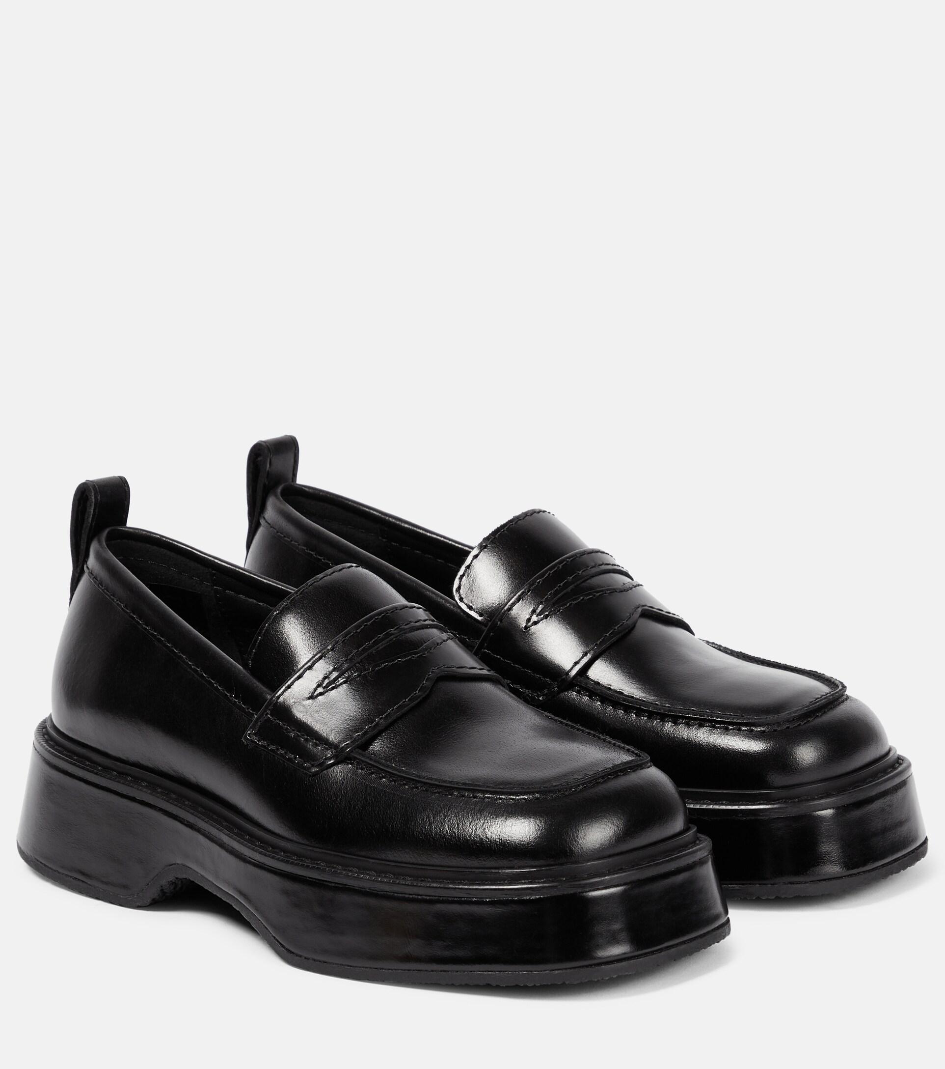 Ami Paris Leather Platform Loafers in Black | Lyst