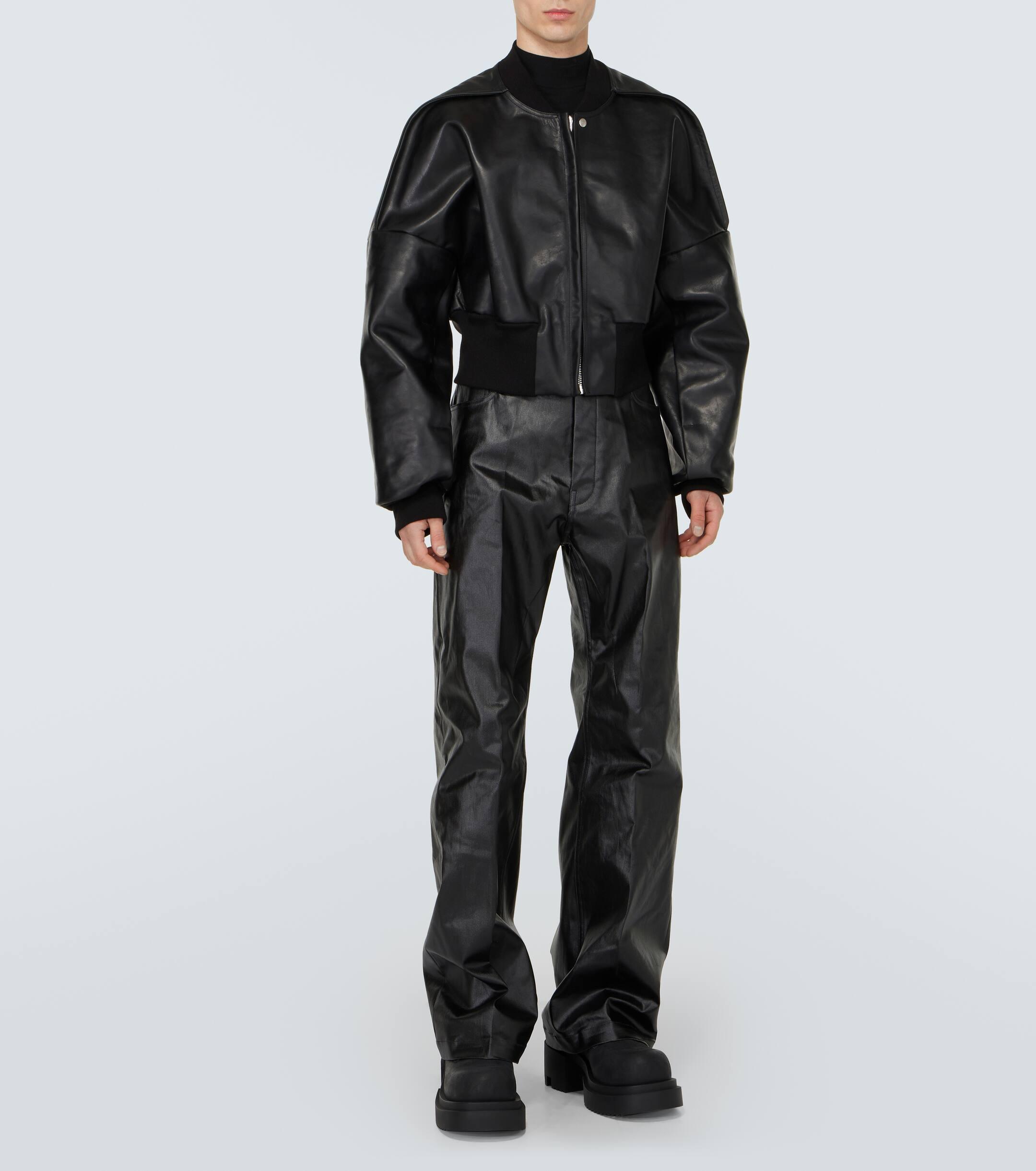 ジャケット・アウター Rick Owens cropped leather flight 50 Rick Owens Flight Cropped Leather Jacket in Black for Men | Lyst