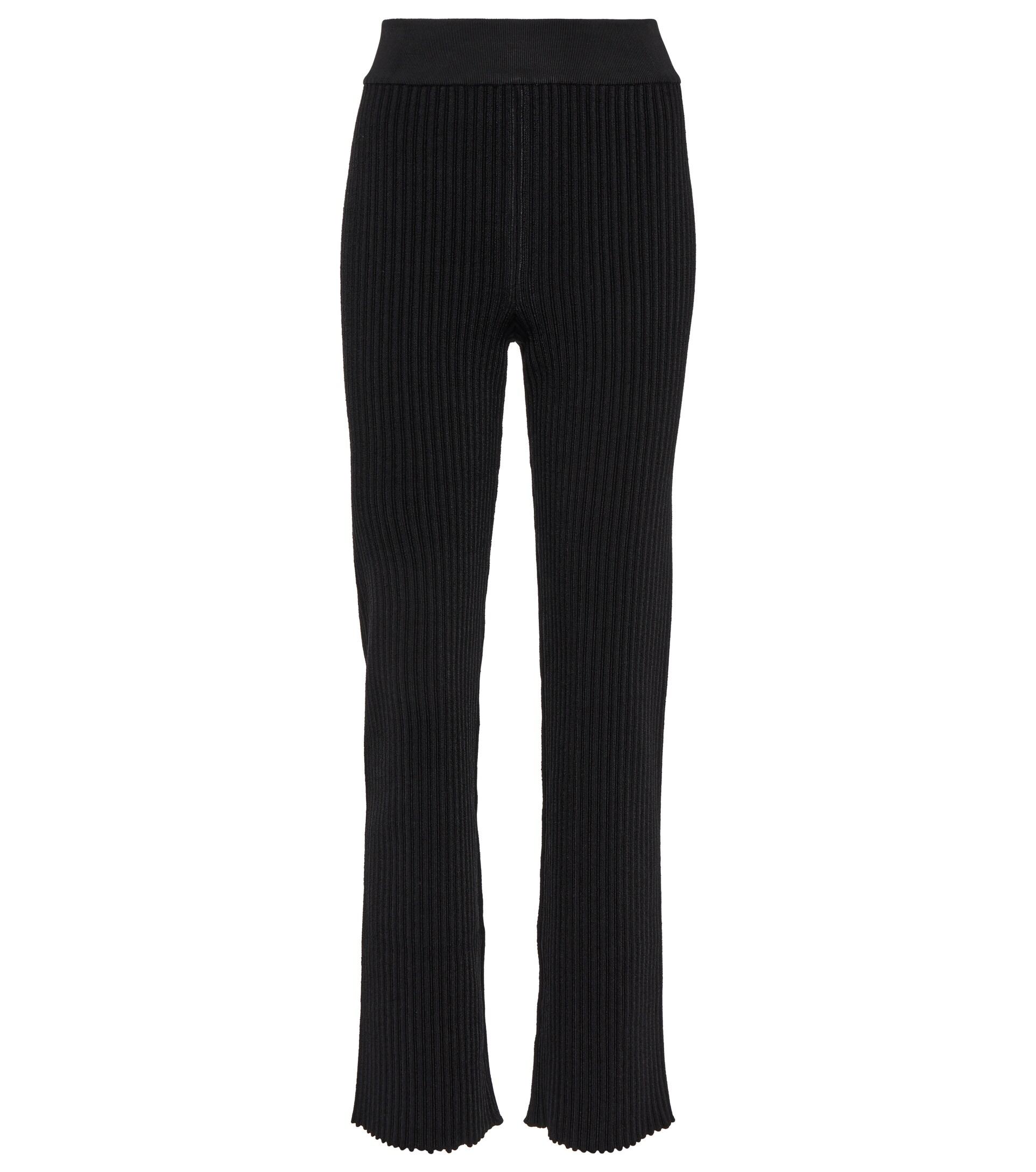 Alaïa Alaia Ribbed-knit Straight-leg Pants in Black | Lyst
