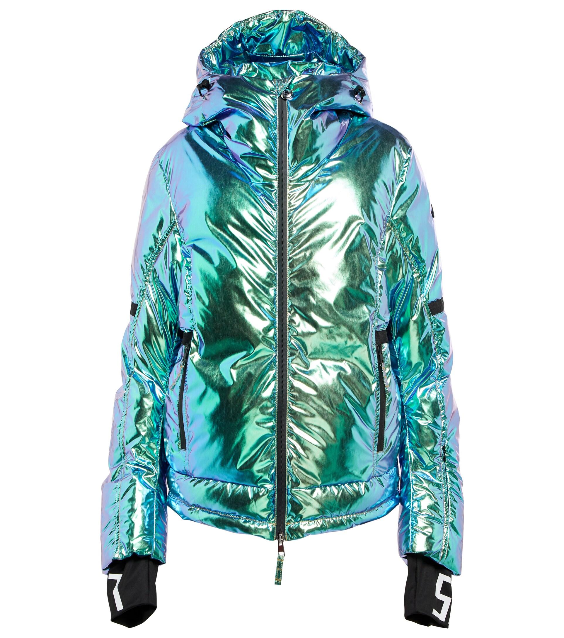Jet Set Julia Metallic Ski Jacket in Blue Lyst