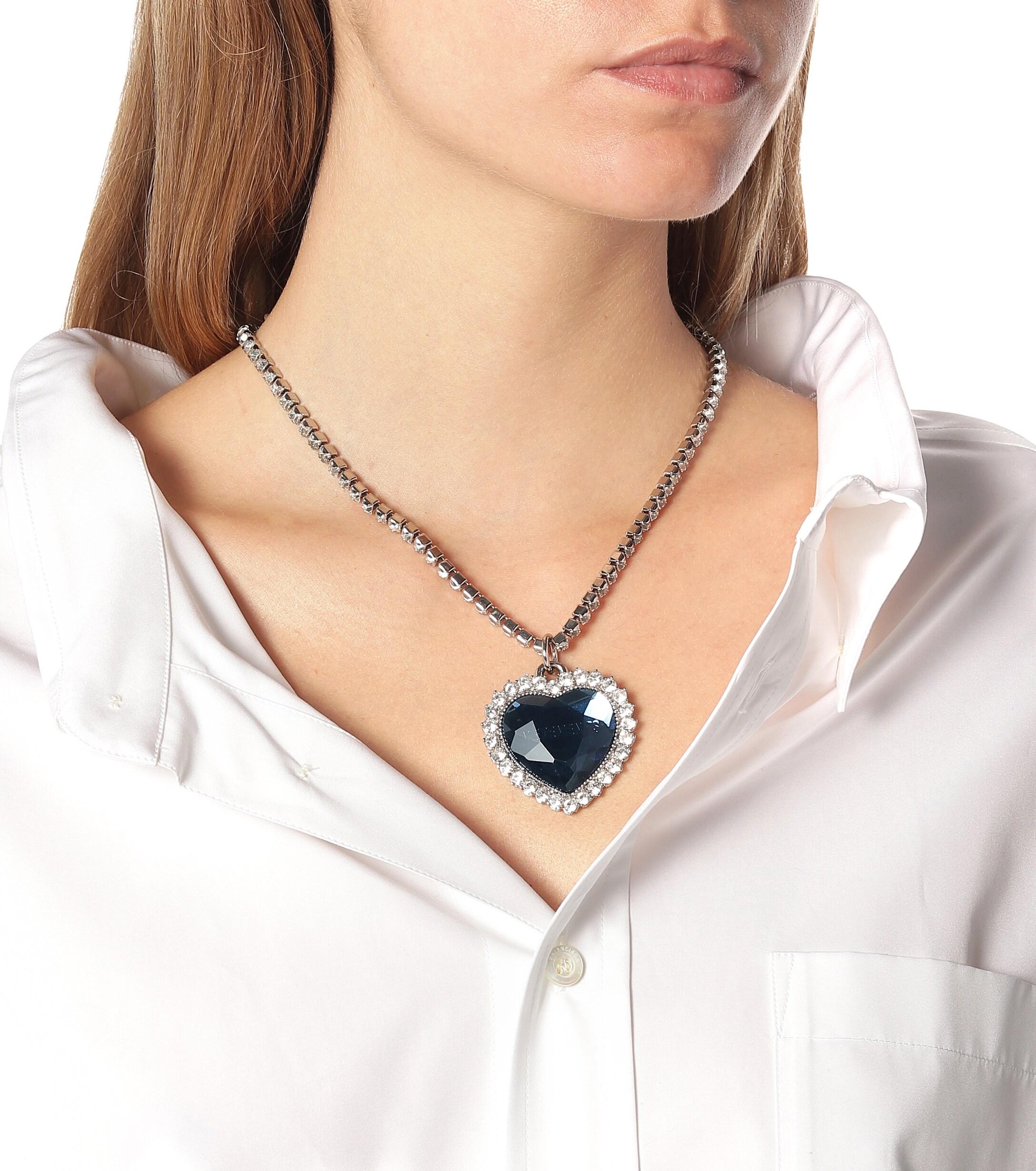 Vetements Embellished Heart Necklace in Metallic | Lyst
