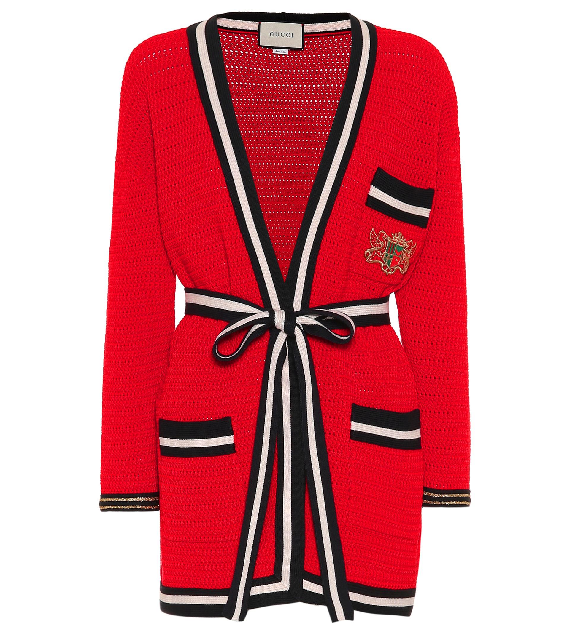gucci red cardigan