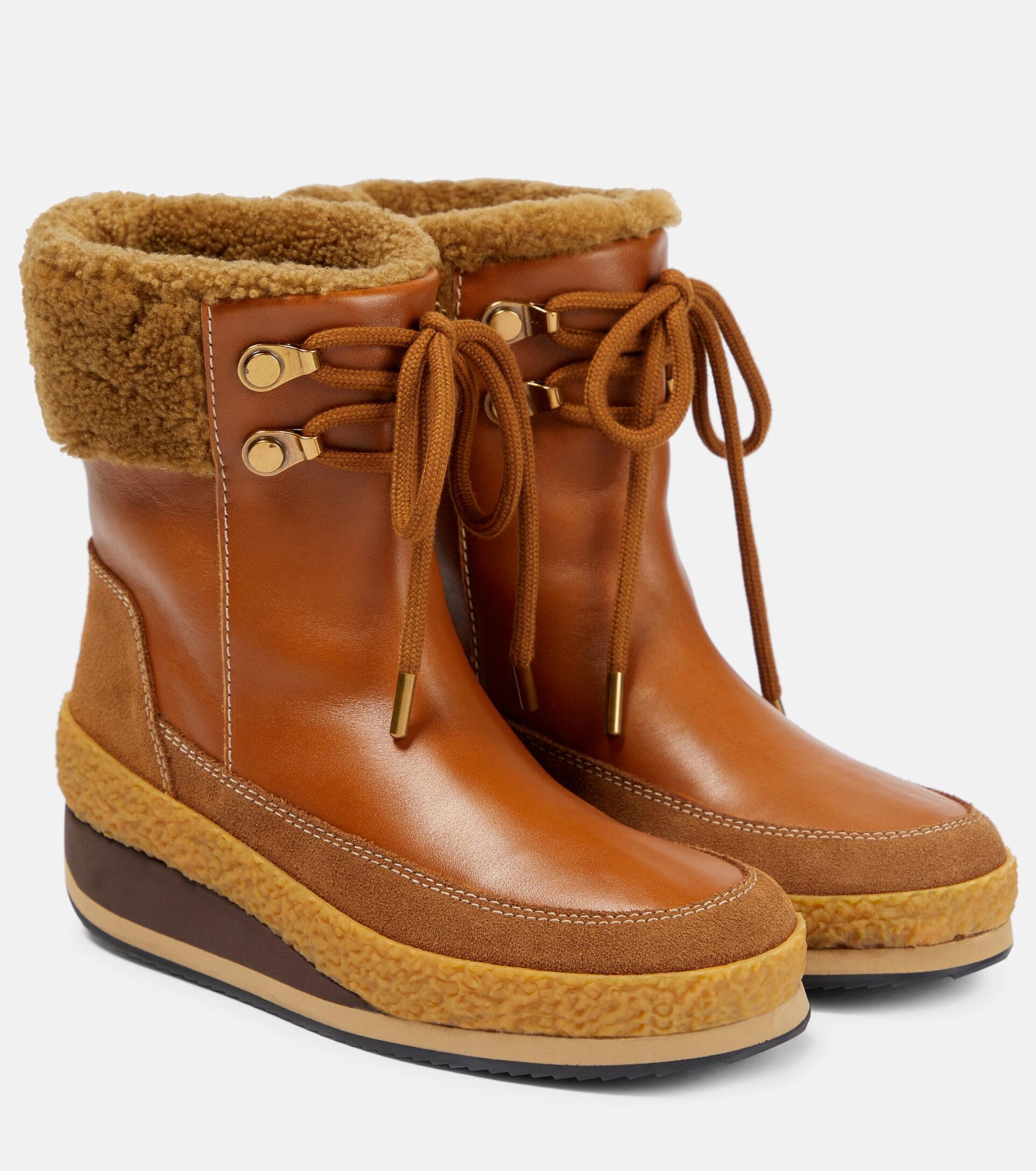 See By Chloé See Chloe Cameron Leather Ankle Boots in Brown