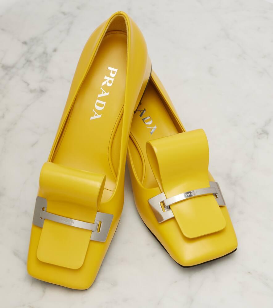 スリッポン PRADA Cut out pumps Yellow 1I741NFB055049 Prada Satin cut-out pumps for Women - Yellow in UAE | Level
