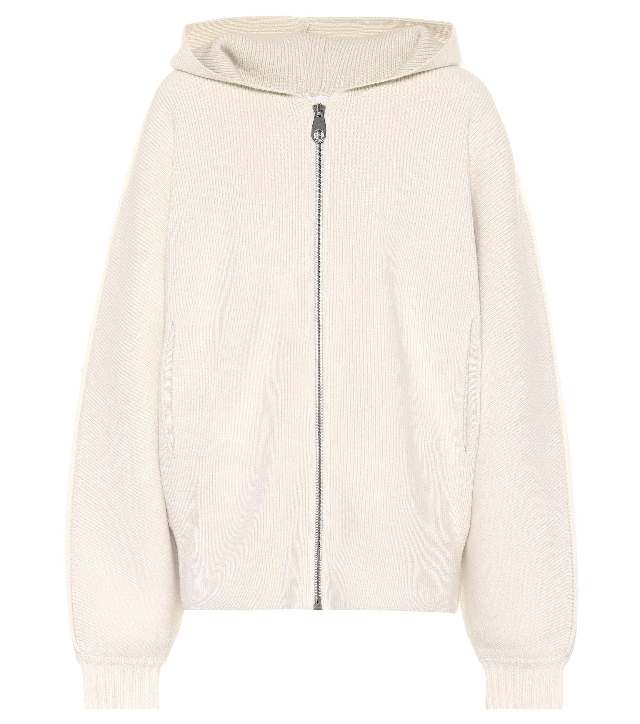 white wool hoodie