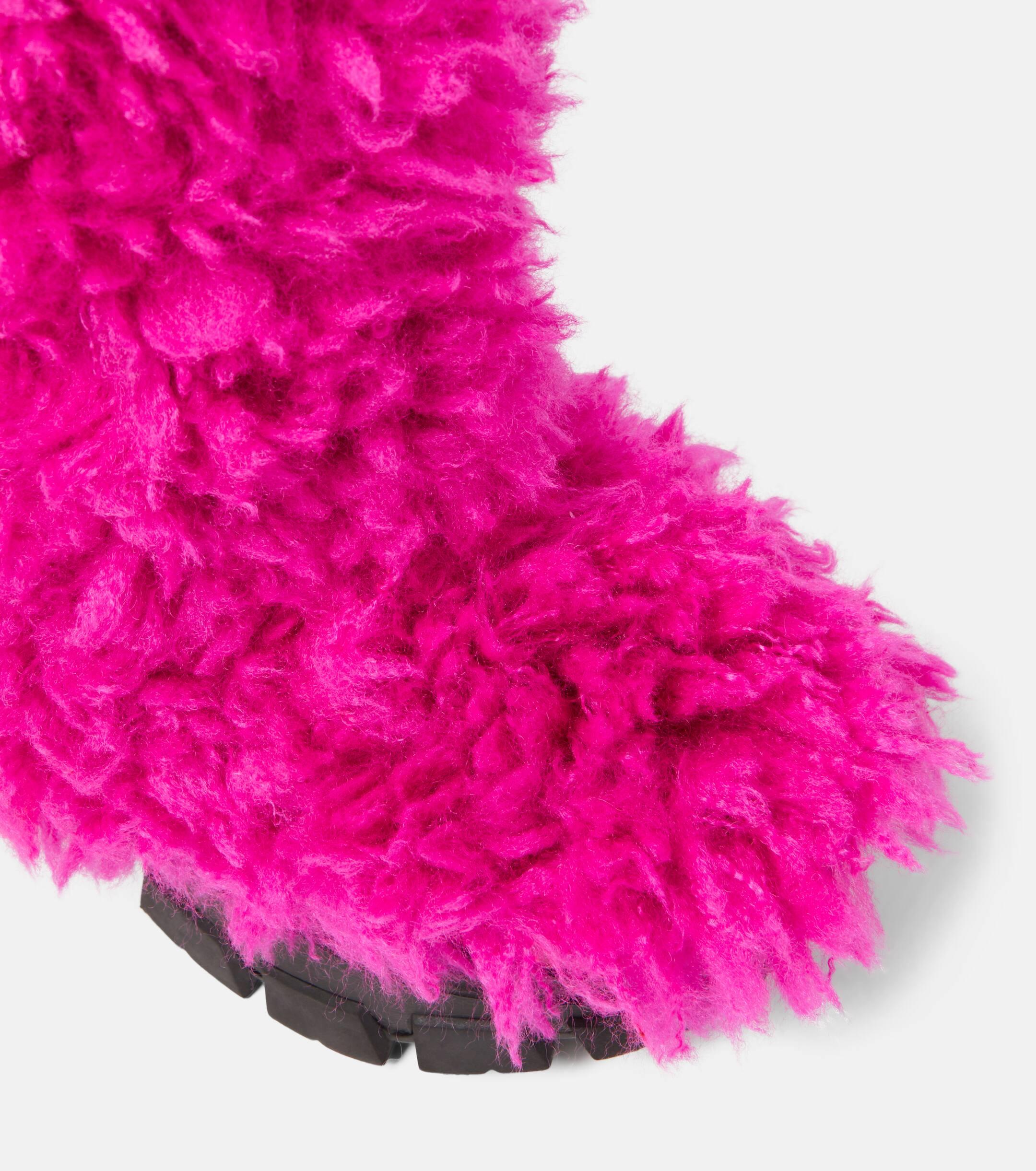Pink furry boots outlet