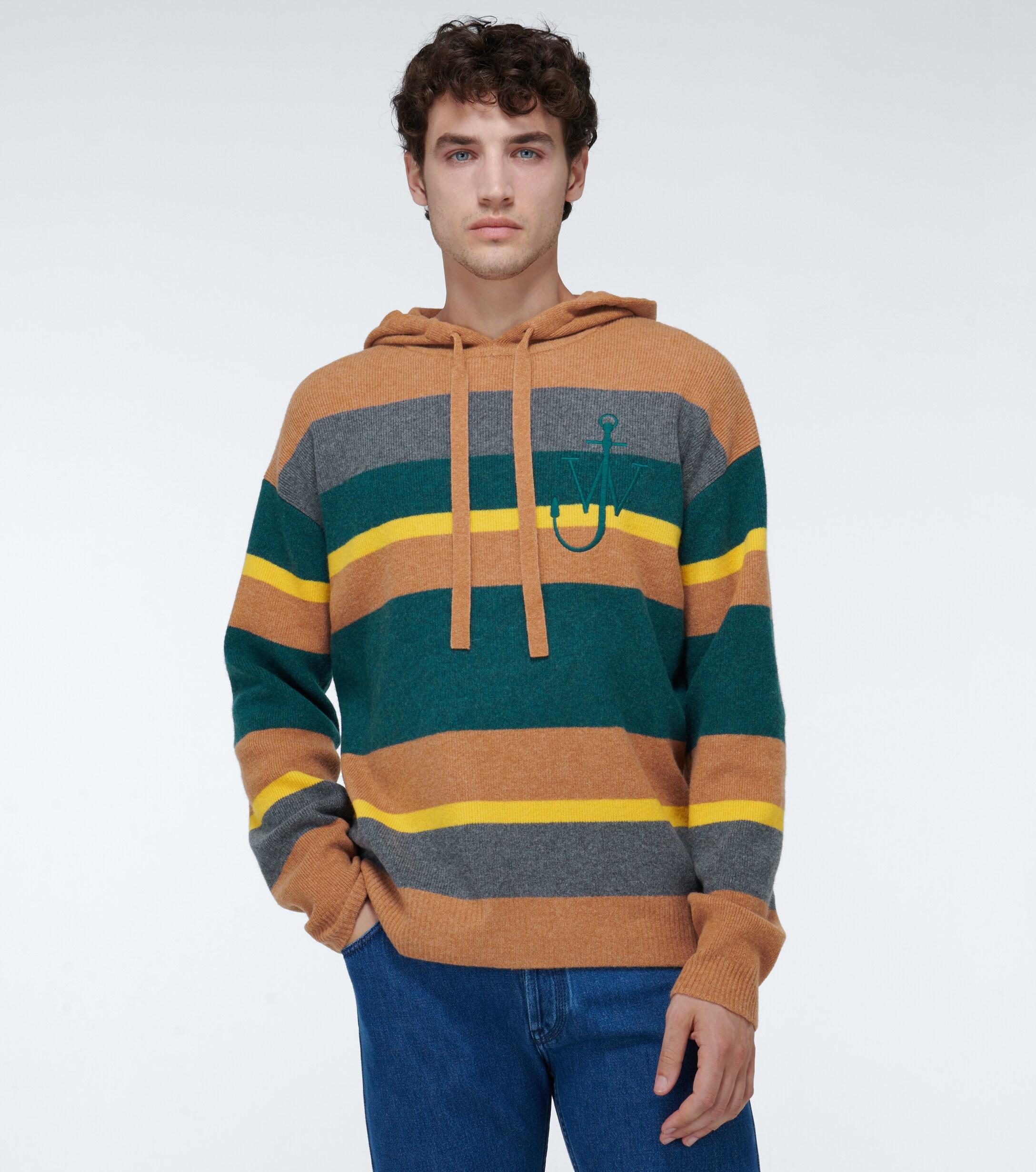 JW Anderson Striped Hooded Sweater for Men - Lyst