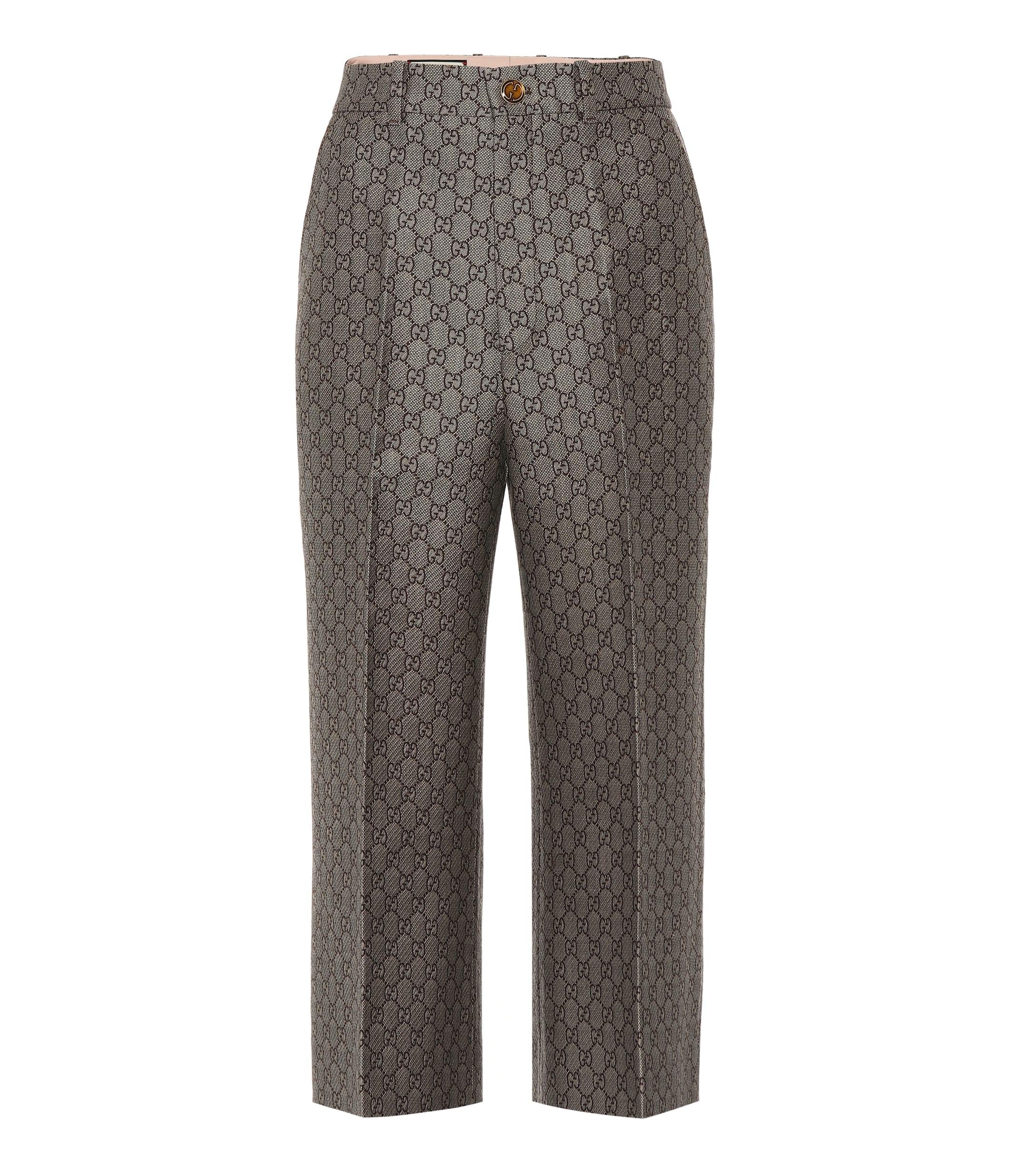 Gucci GG Jacquard Pants in Brown - Lyst