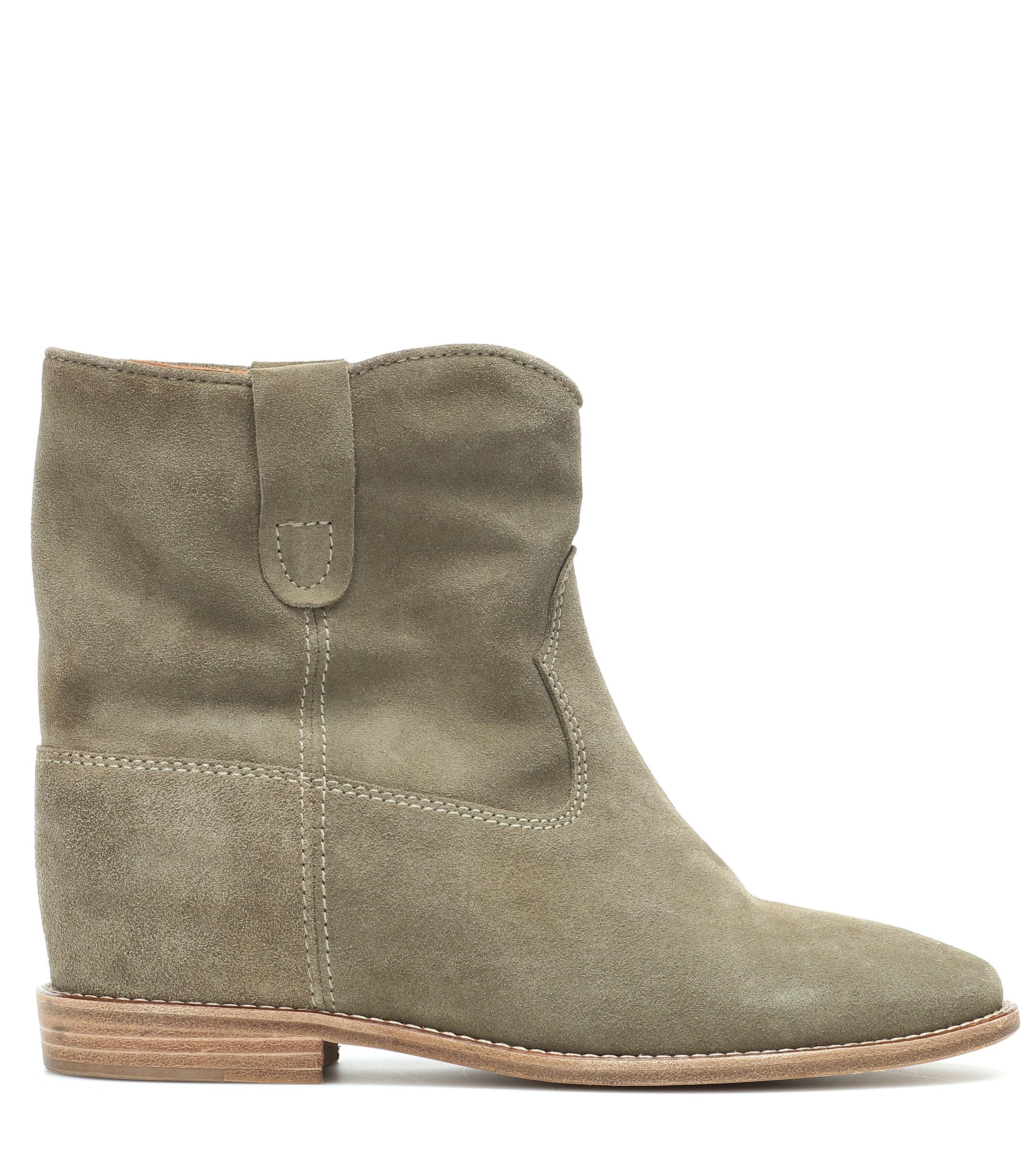 Isabel Marant Crisi Suede Ankle Boots in Green - Save 30% - Lyst