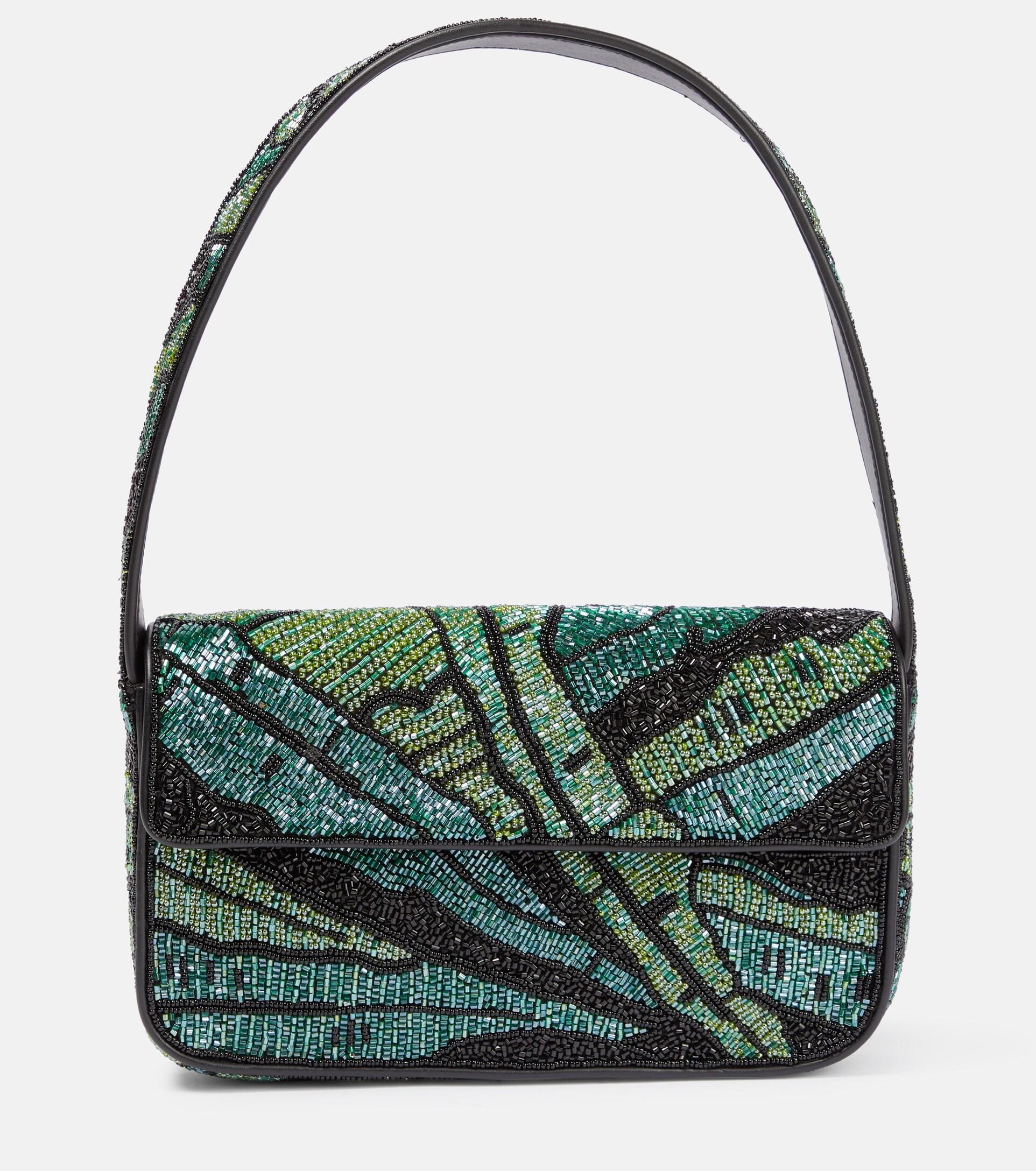 STAUD Tommy Beaded Shoulder Bag in Green | Lyst