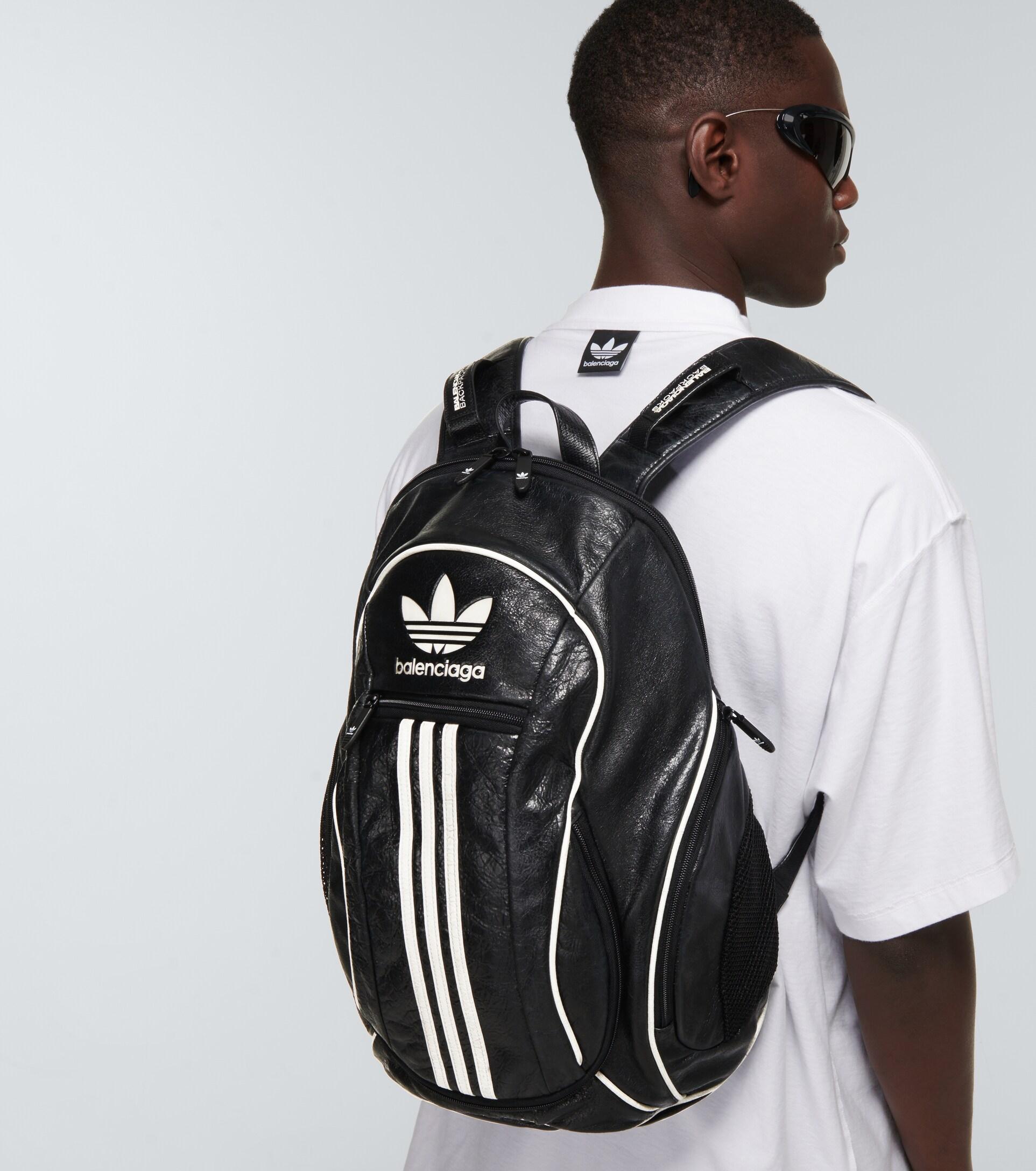 Balenciaga X Adidas Leather Backpack in Black for Men | Lyst