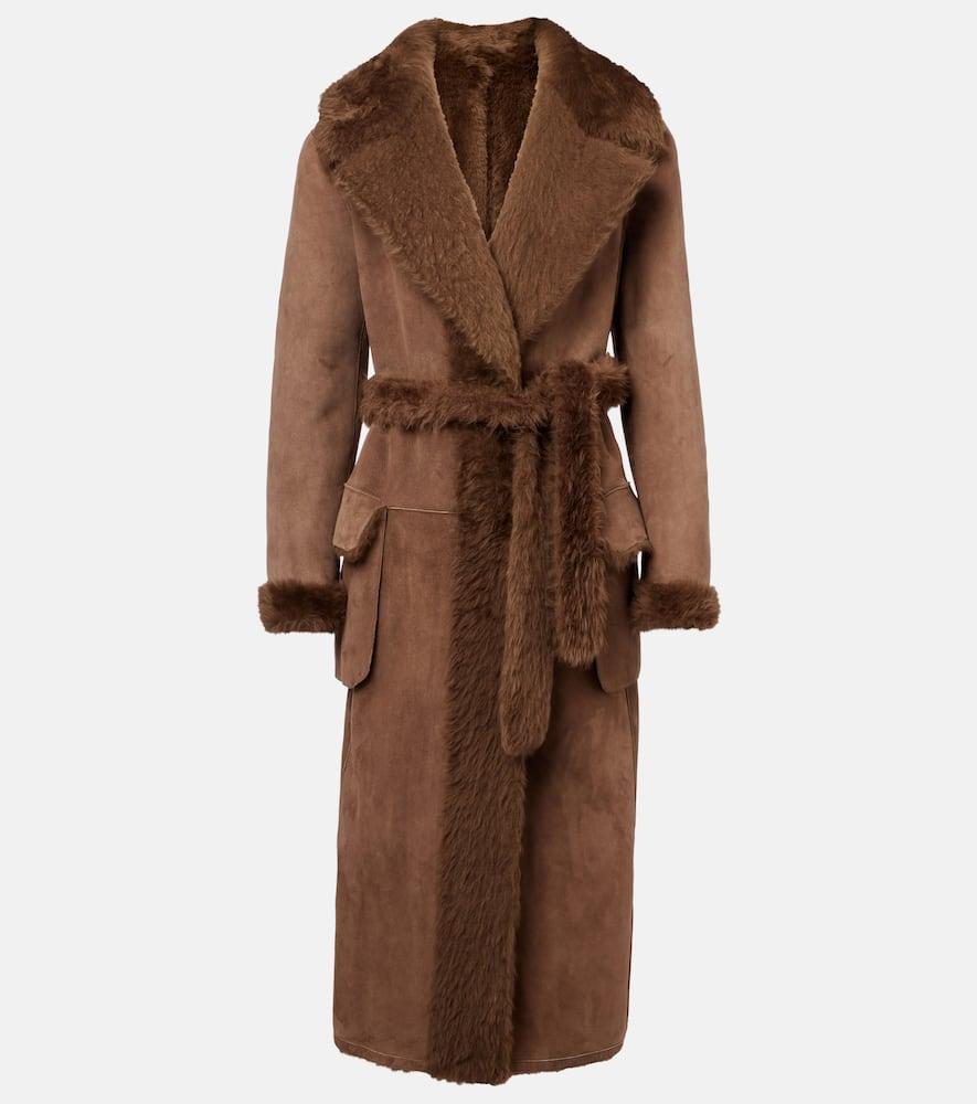Ralph Lauren Wilmer Reversible Shearling Coat in Brown Lyst