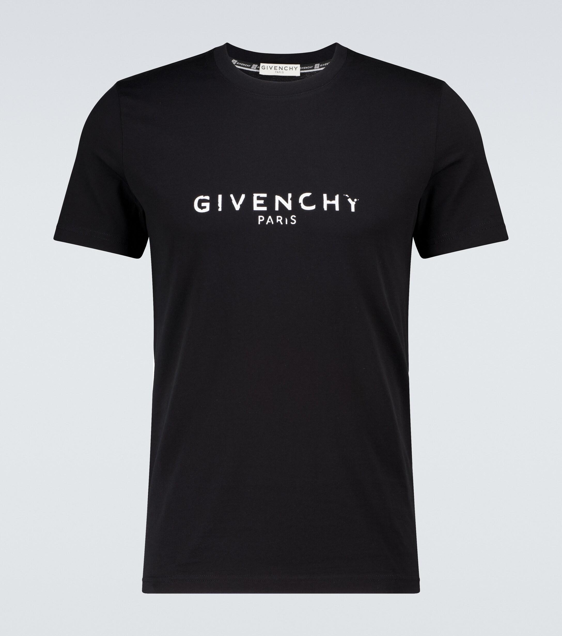 Huidige shit volume Givenchy Short-sleeved Logo T-shirt in Black for Men | Lyst