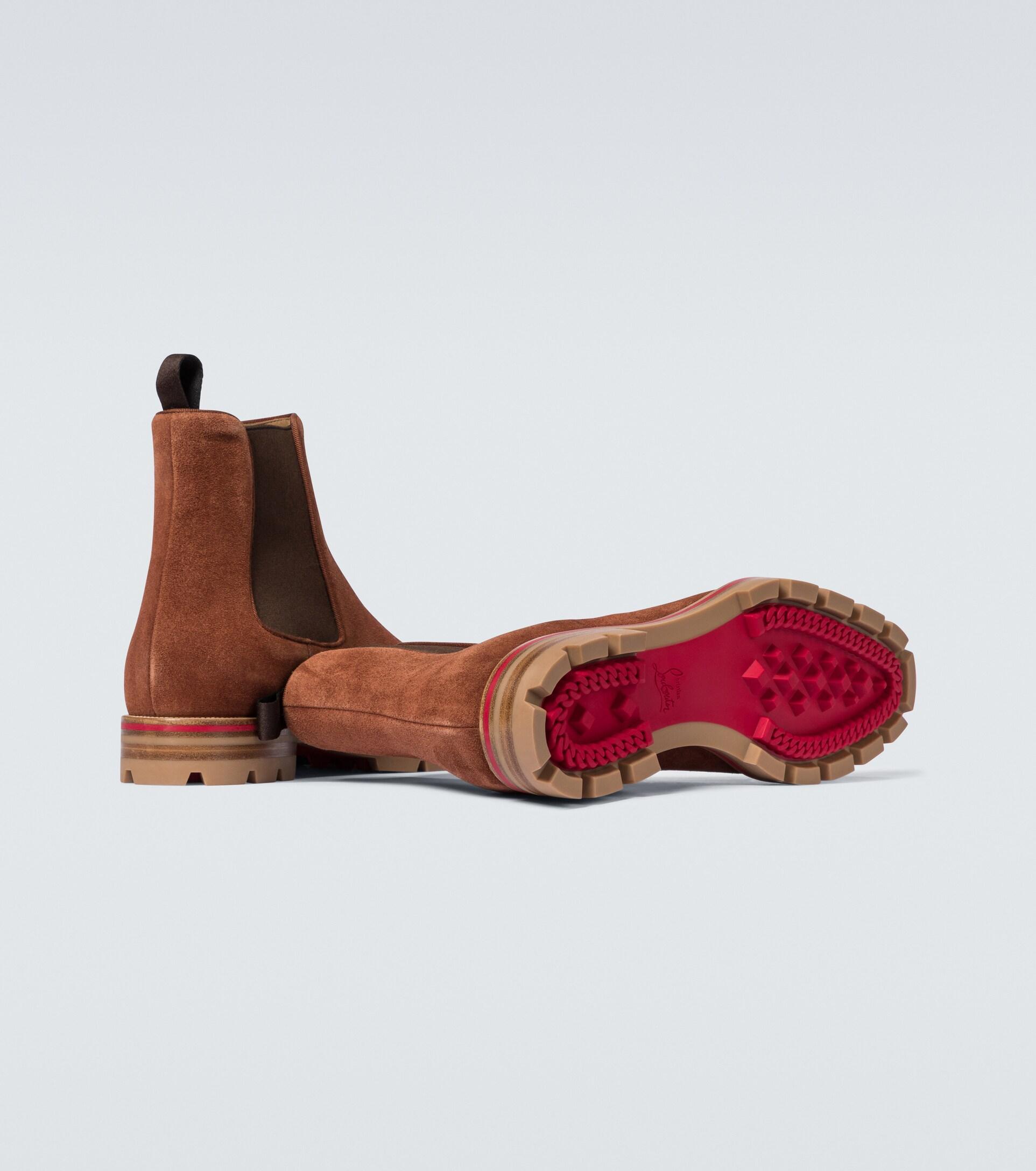 Christian Louboutin Alpinosol Brown Suede Chelsea Boots 12/45 $1,300 CHRISTIAN LOUBOUTIN - *ALPINOSOL* Brown Lug Sole  main image 4