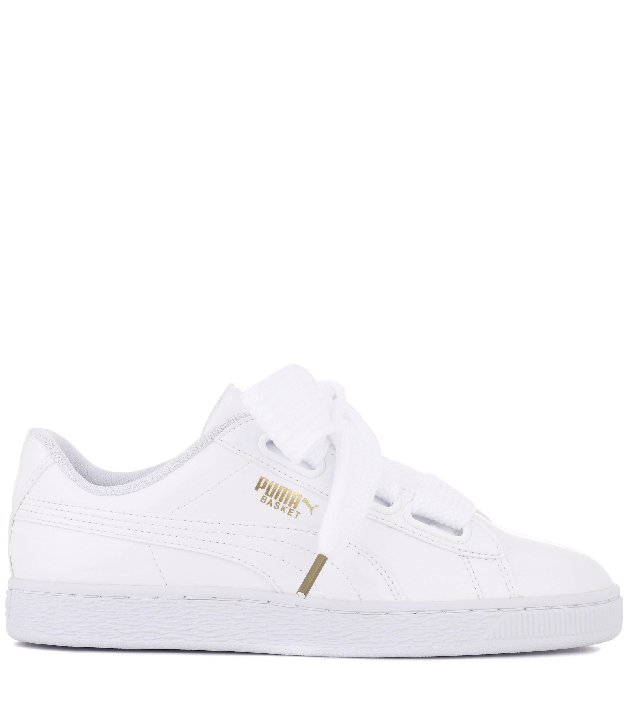 PUMA Basket Heart Patent Wn's Trainers in White | Lyst