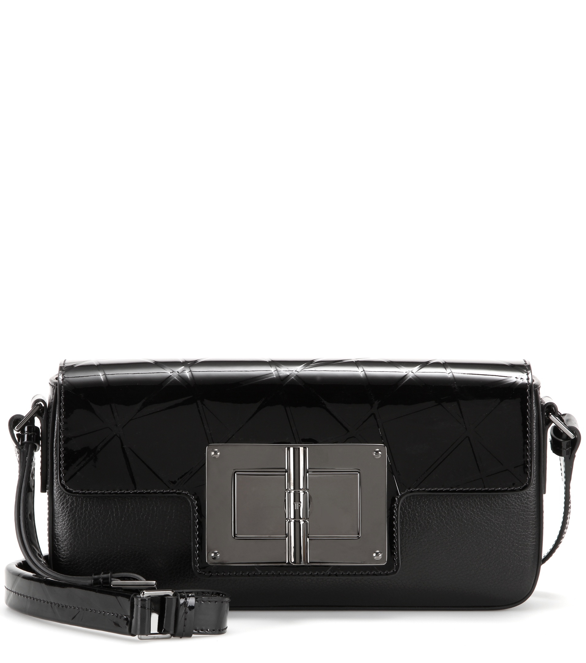 Tom Ford Natalia Day Patent Leather Shoulder Bag in Black (Metallic) - Lyst