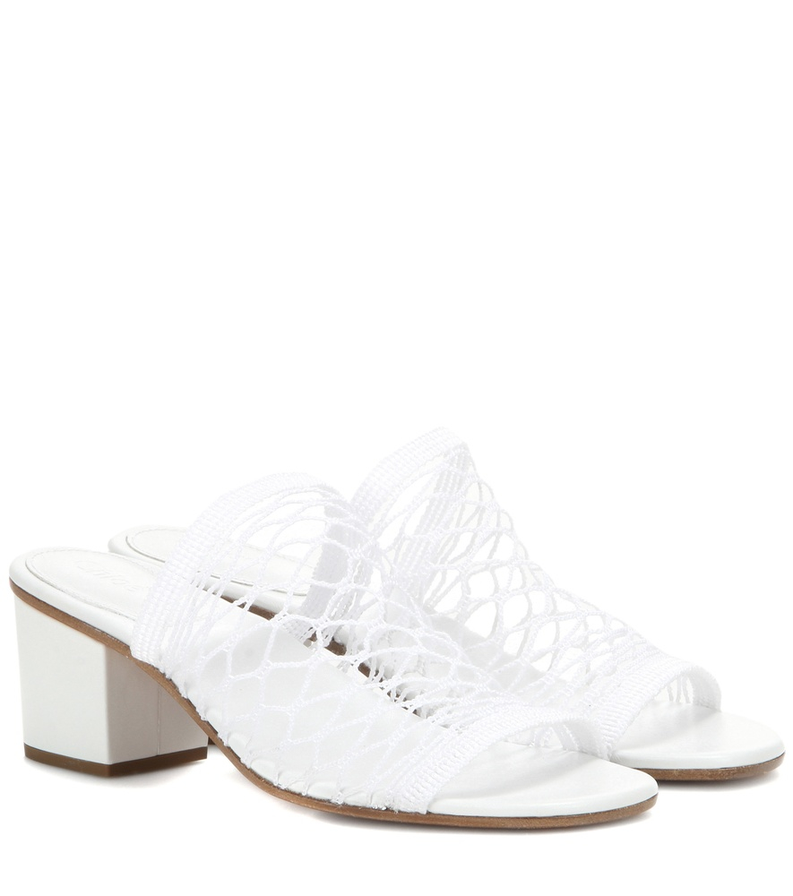 White Jake Mesh Sandals by Chloe 