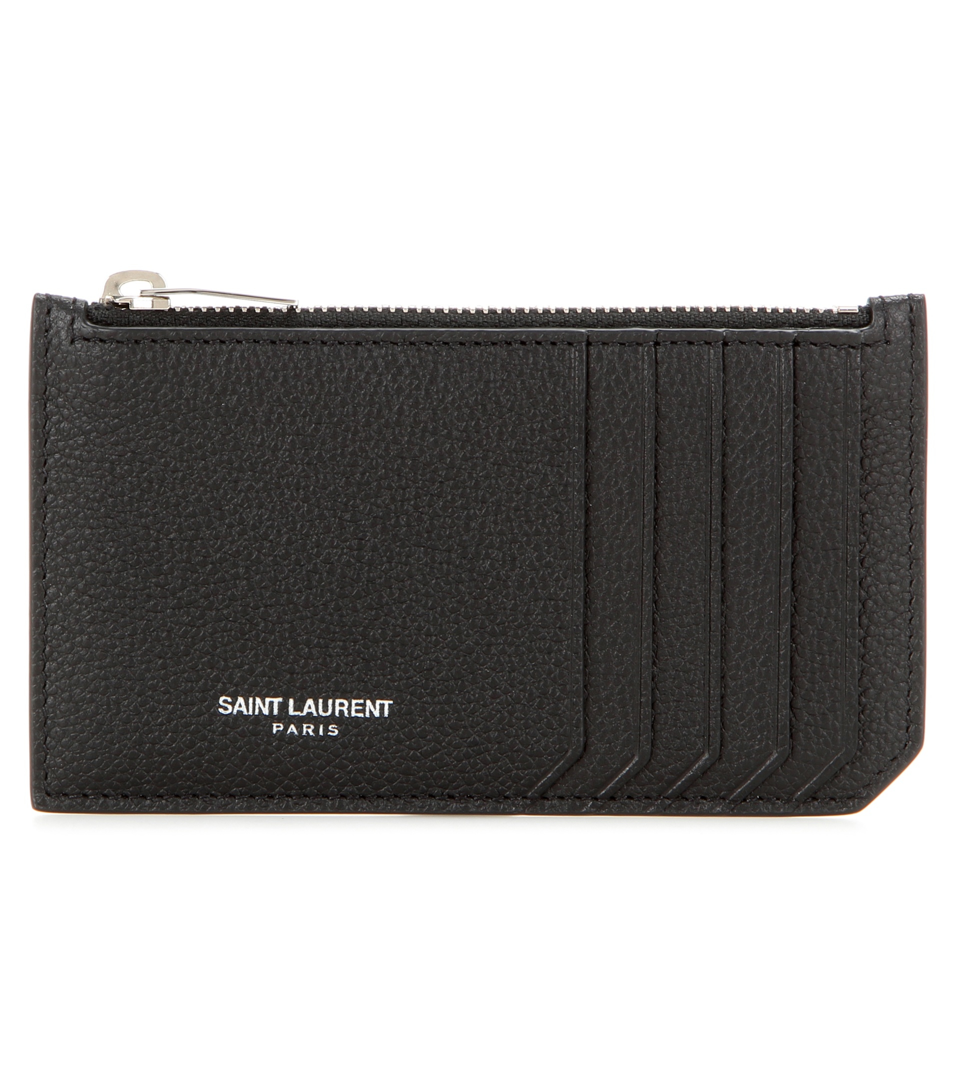 Saint Laurent Leather Card Holder in Black - Lyst