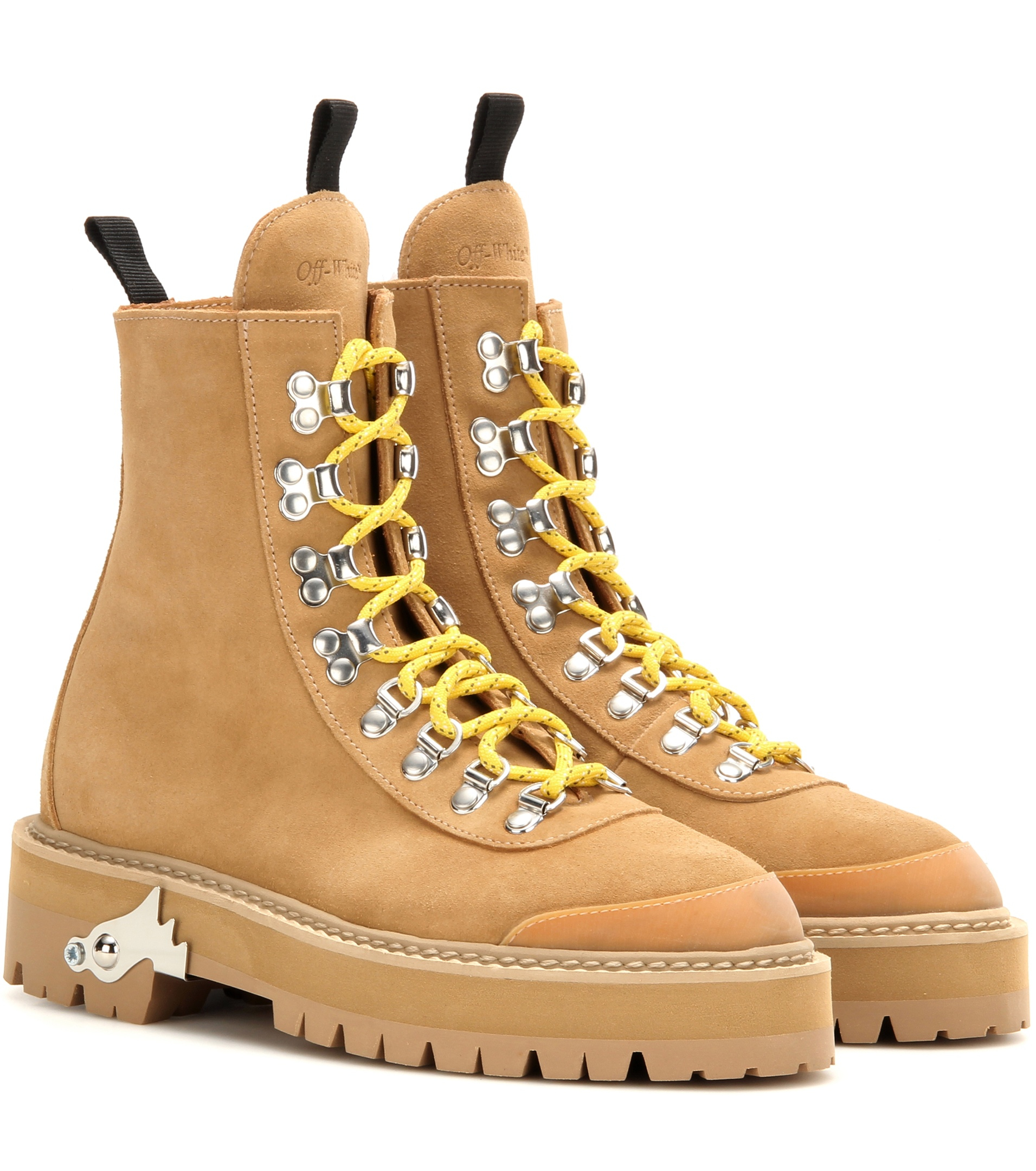 hiking boots off white