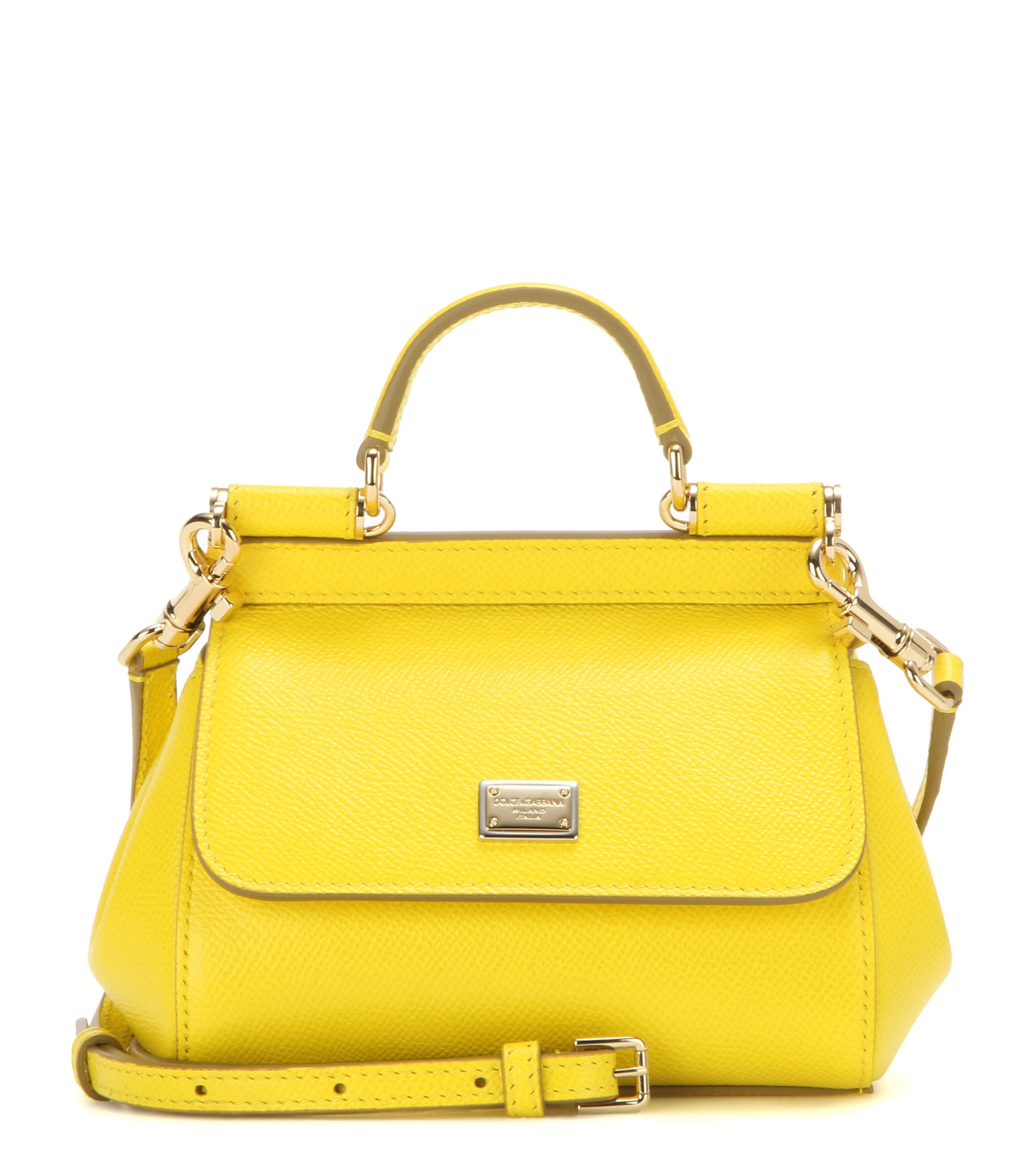 Dolce & Gabbana Sicily Medium Leather Shoulder Bag in Yellow - Lyst
