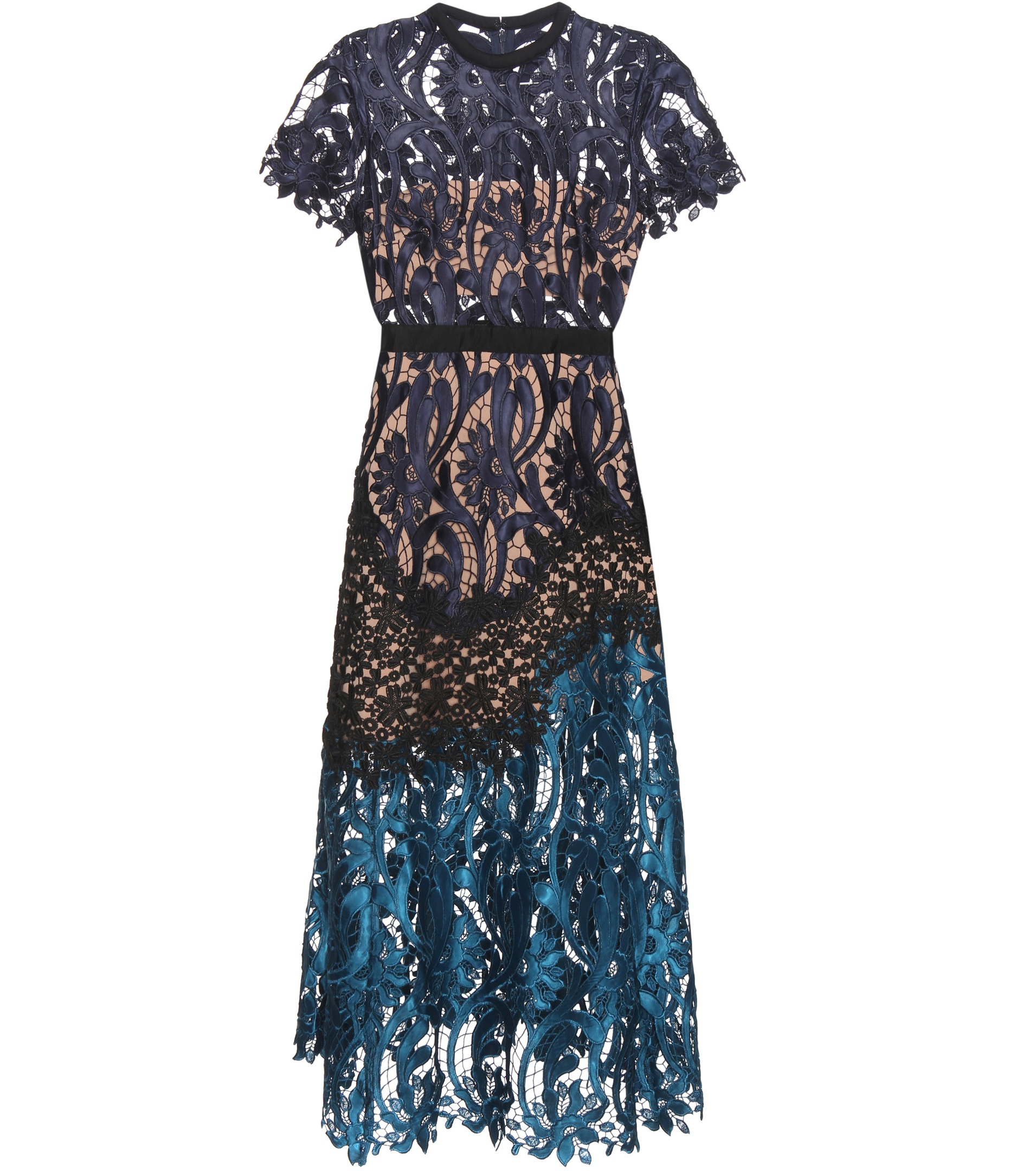Self-Portrait Prairie Guipure Lace Midi Dress in Blue | Lyst Self-Portrait Prairie Guipure Lace Midi Dress in Blue | Lyst