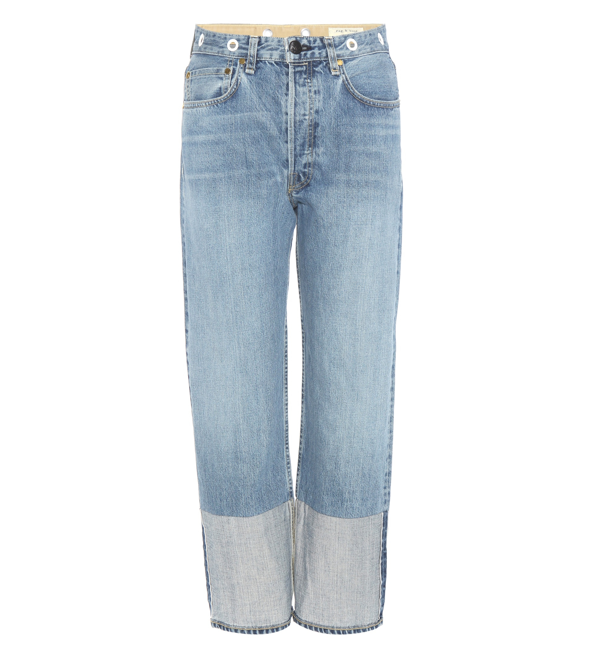 cropped blue jeans