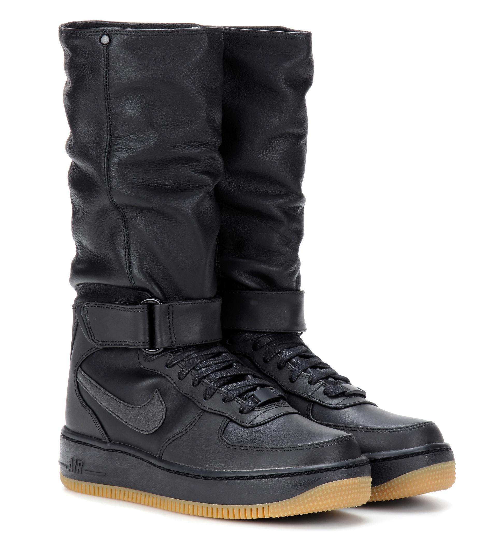 Nike Air Force 1 Upstep Warrior Leather Boots in Black | Lyst