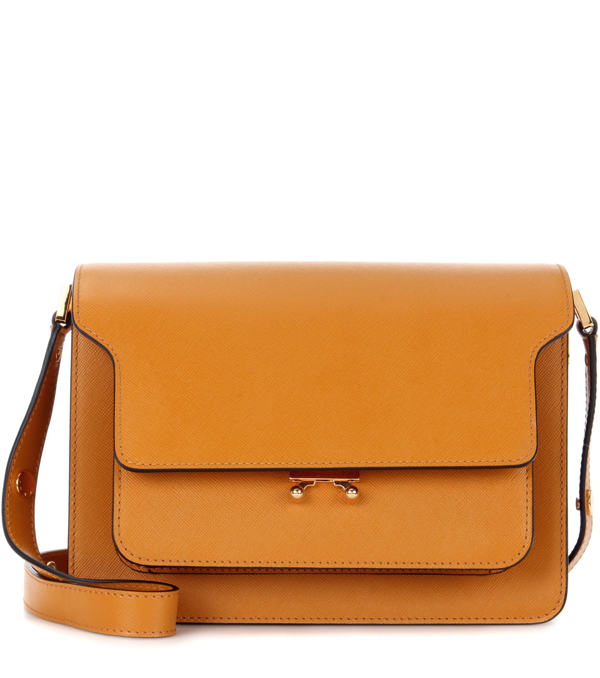 Marni Trunk Leather Shoulder Bag in Yellow - Lyst