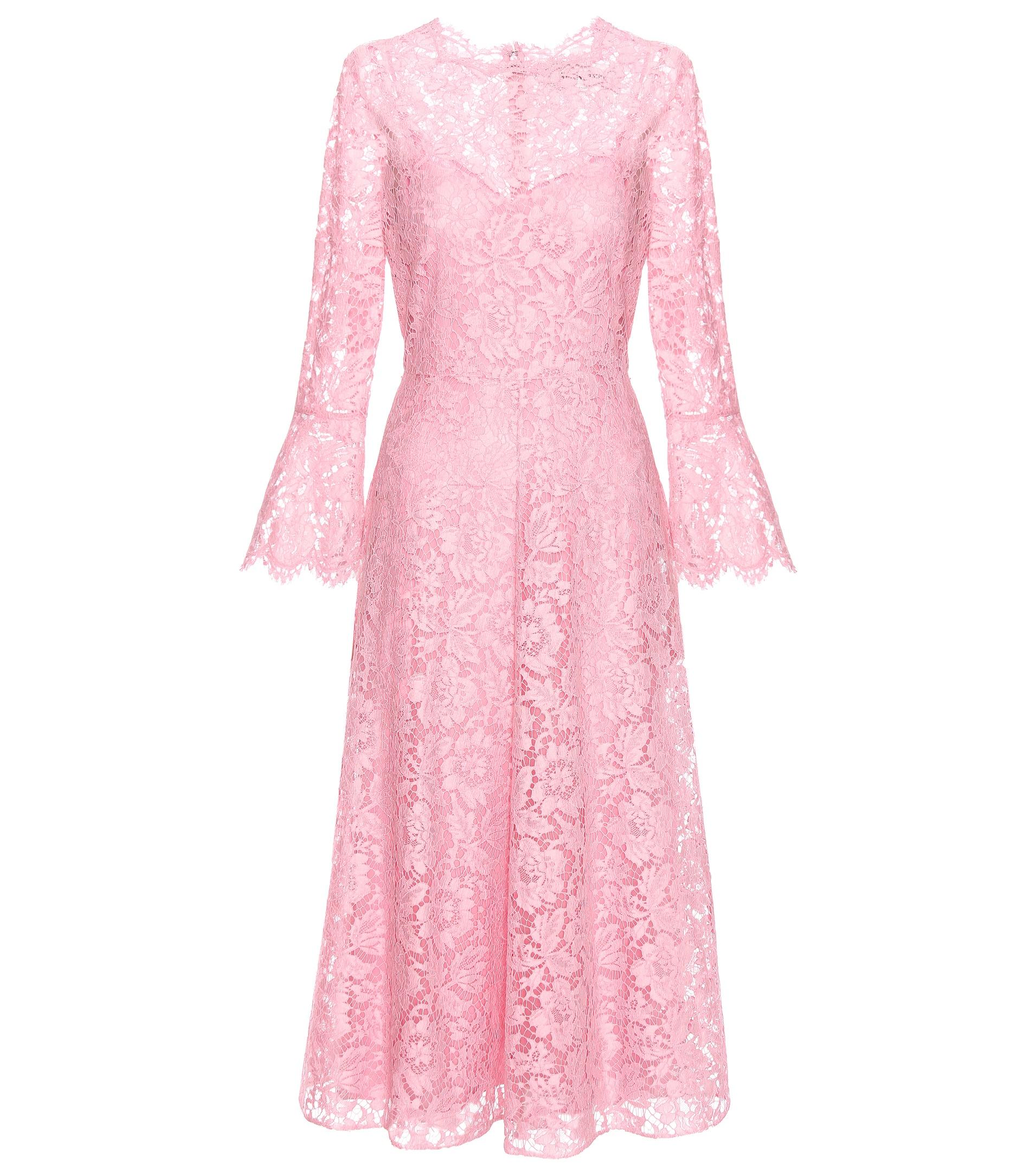 Valentino Lace Dress in Pink - Lyst