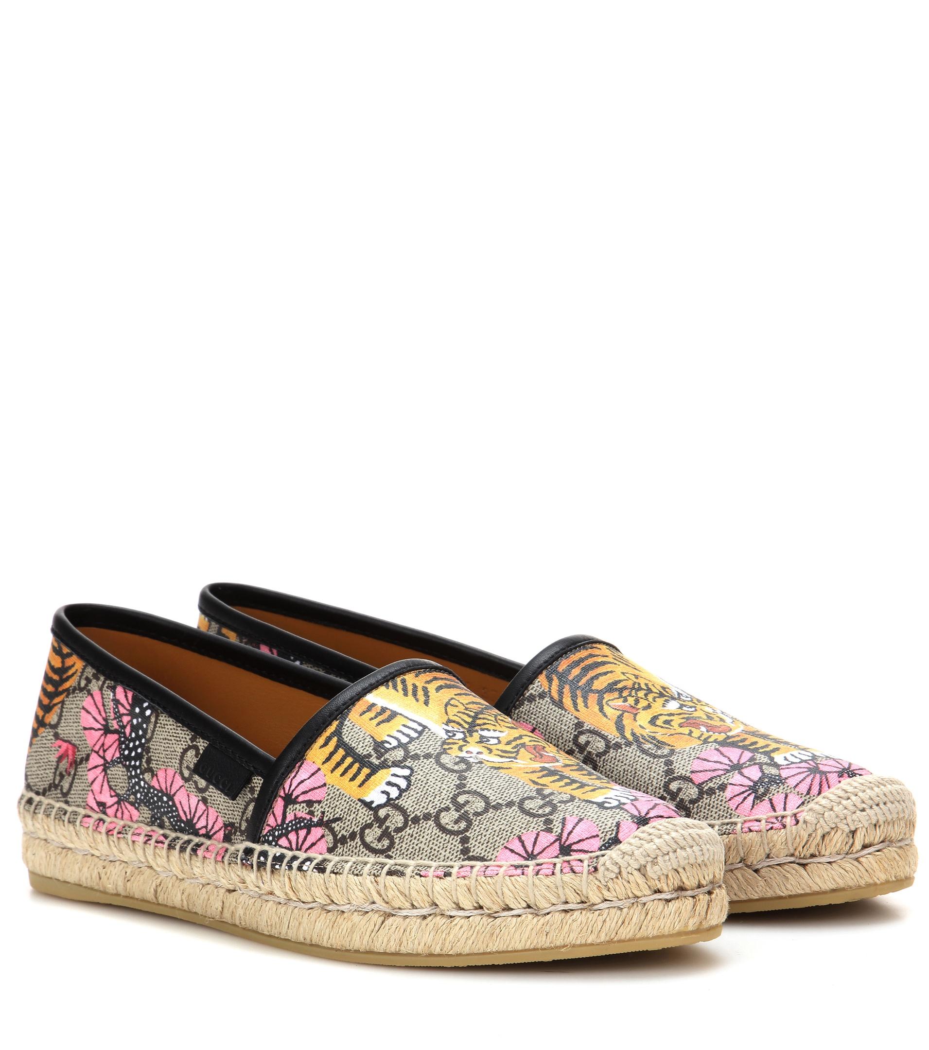 Gucci Printed Canvas Espadrilles - Lyst