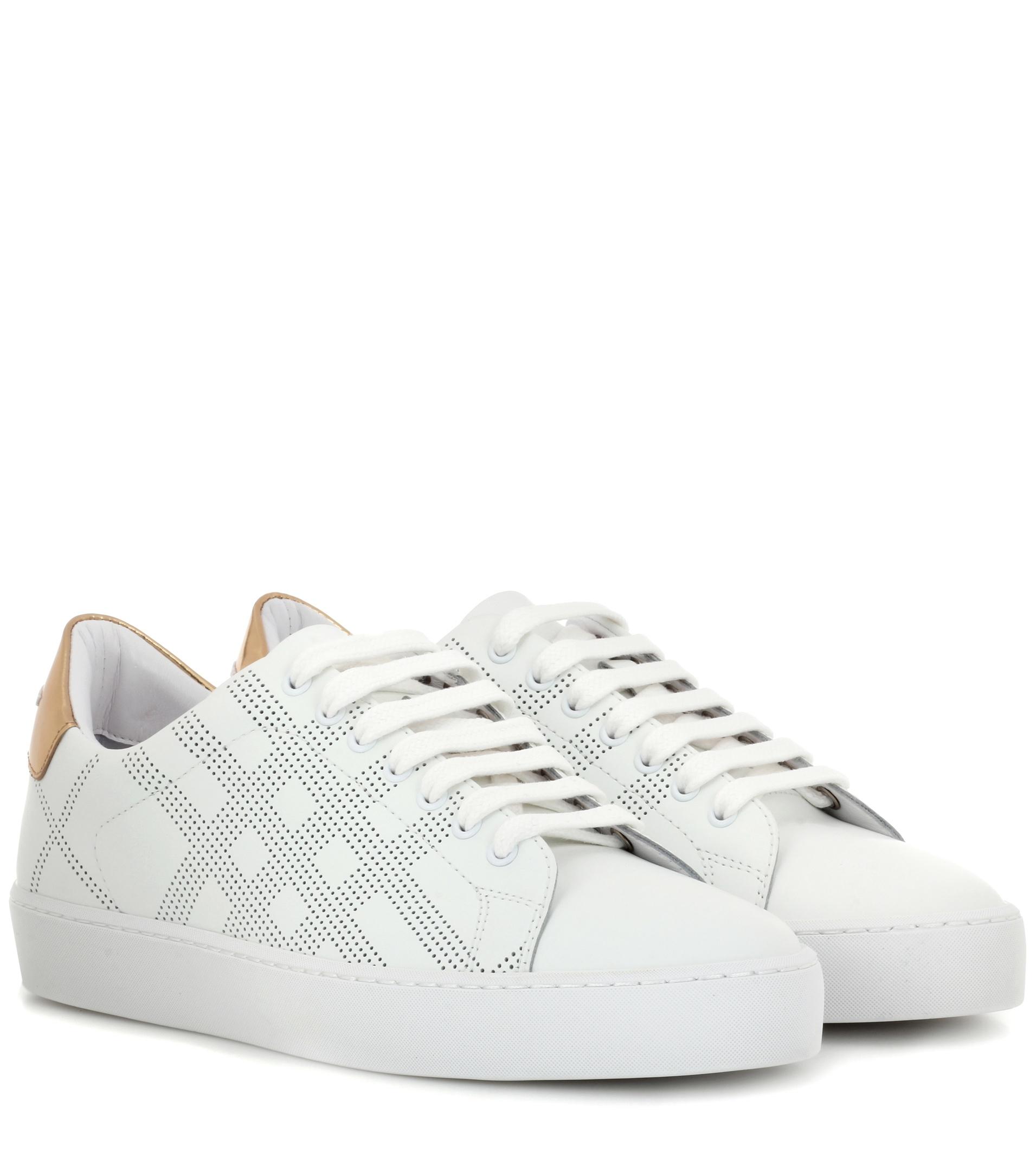 Burberry Westford Leather Sneakers in White - Lyst