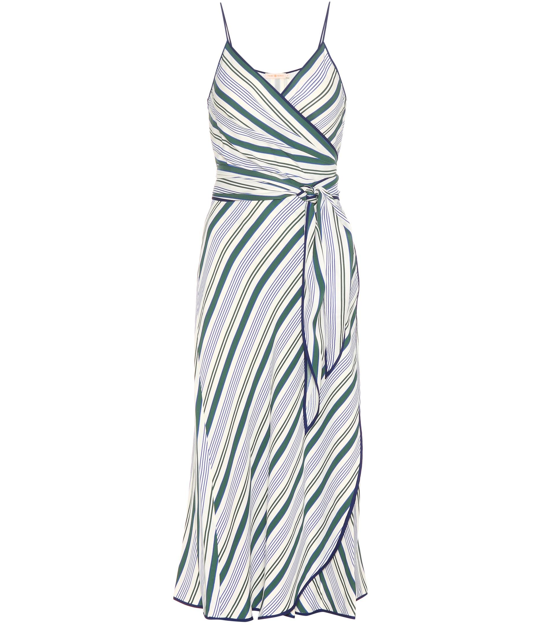 Tory Burch Villa Striped Wrap Dress in Blue Lyst