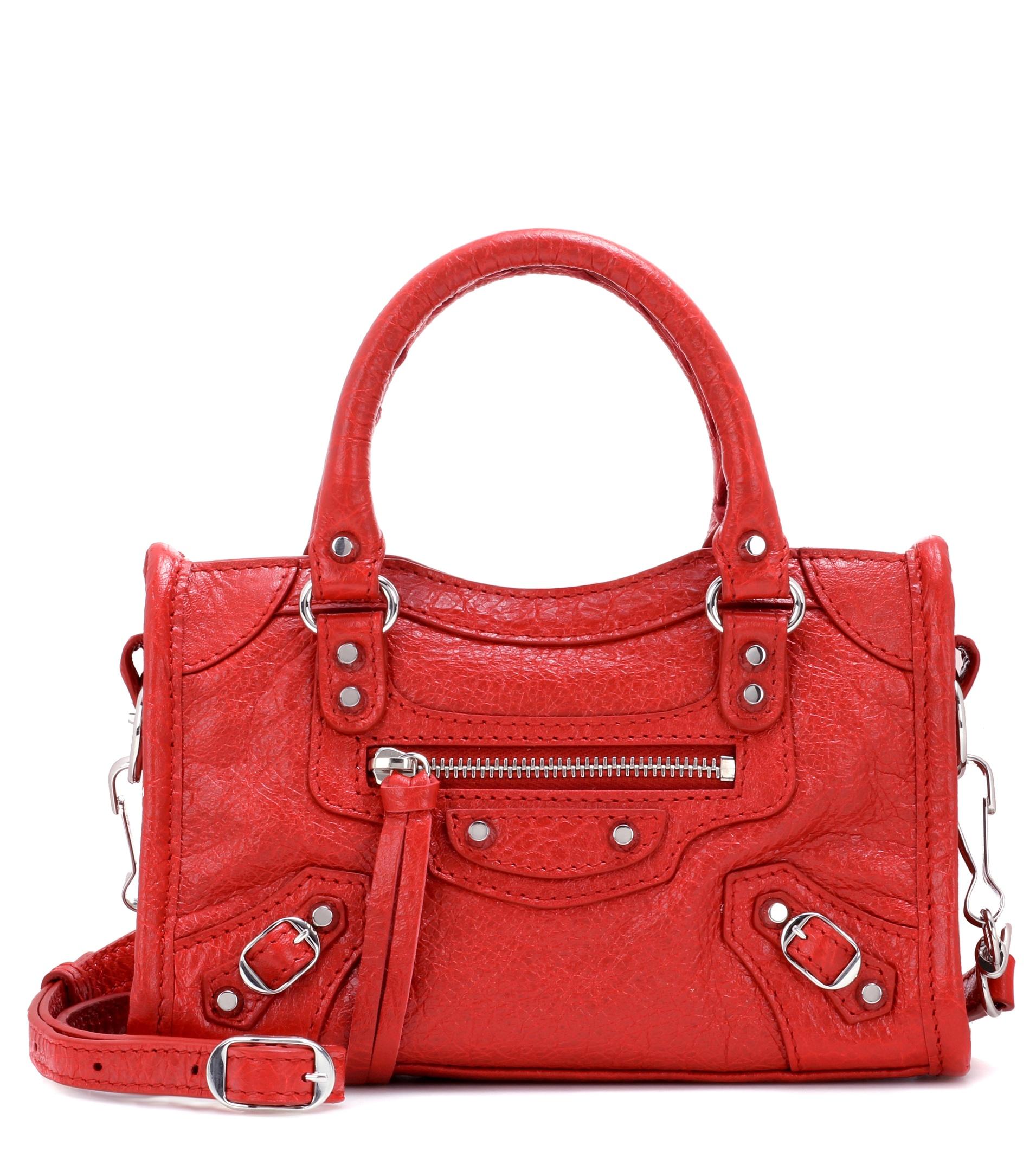 Balenciaga Classic Nano City Shoulder Bag in Red - Lyst