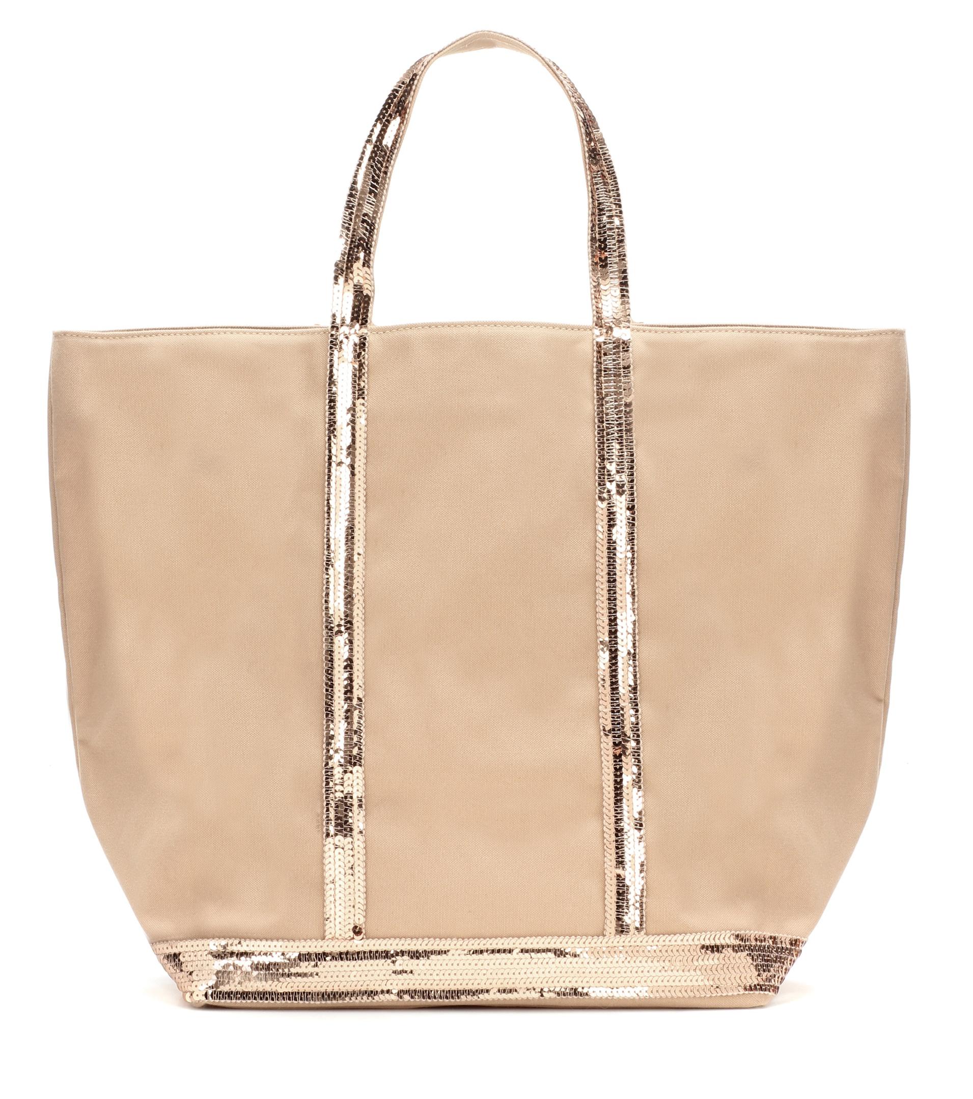 Vanessa Bruno Sequinned Canvas Tote Bag in Beige (Natural) Lyst