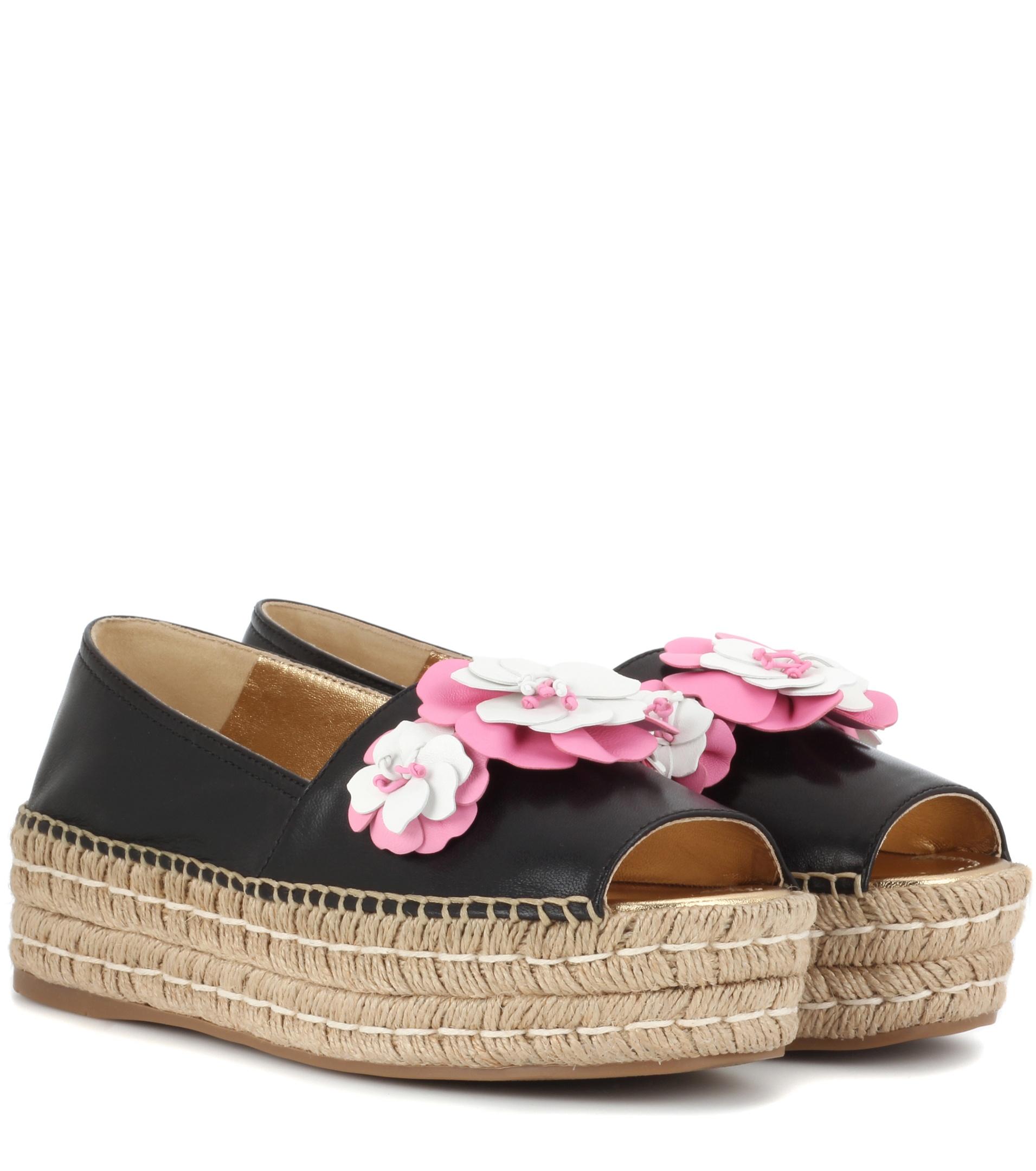 prada leather platform espadrilles