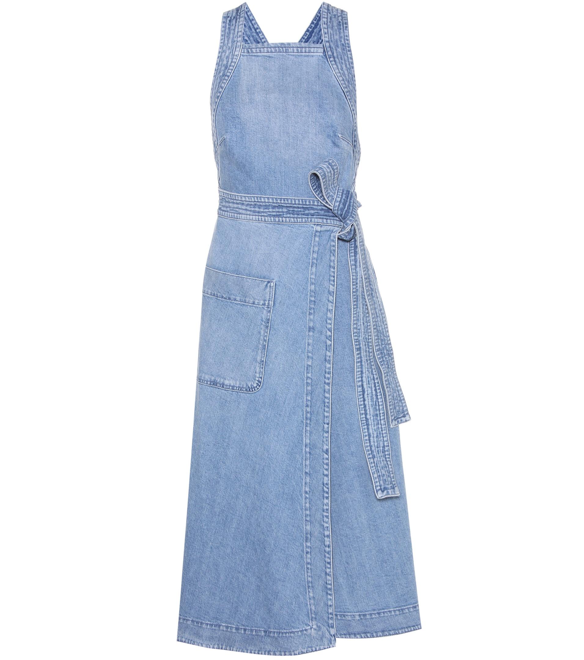 Stella mccartney Denim Wrap Dress in Blue | Lyst