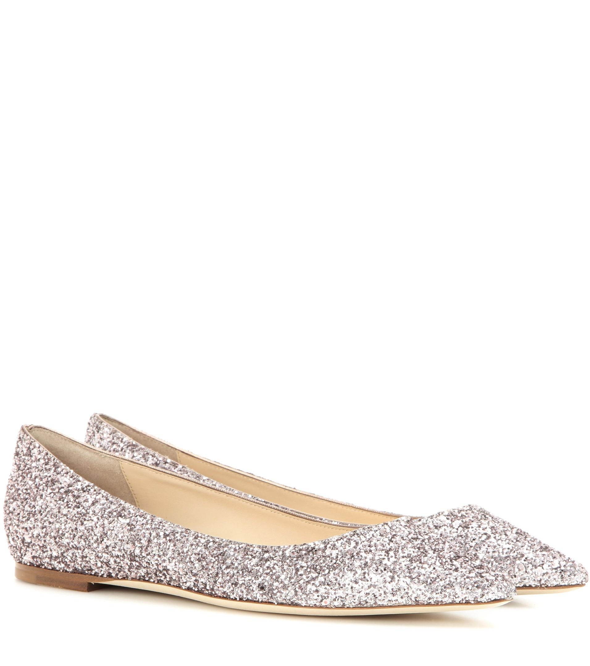 jimmy choo romy glitter flat