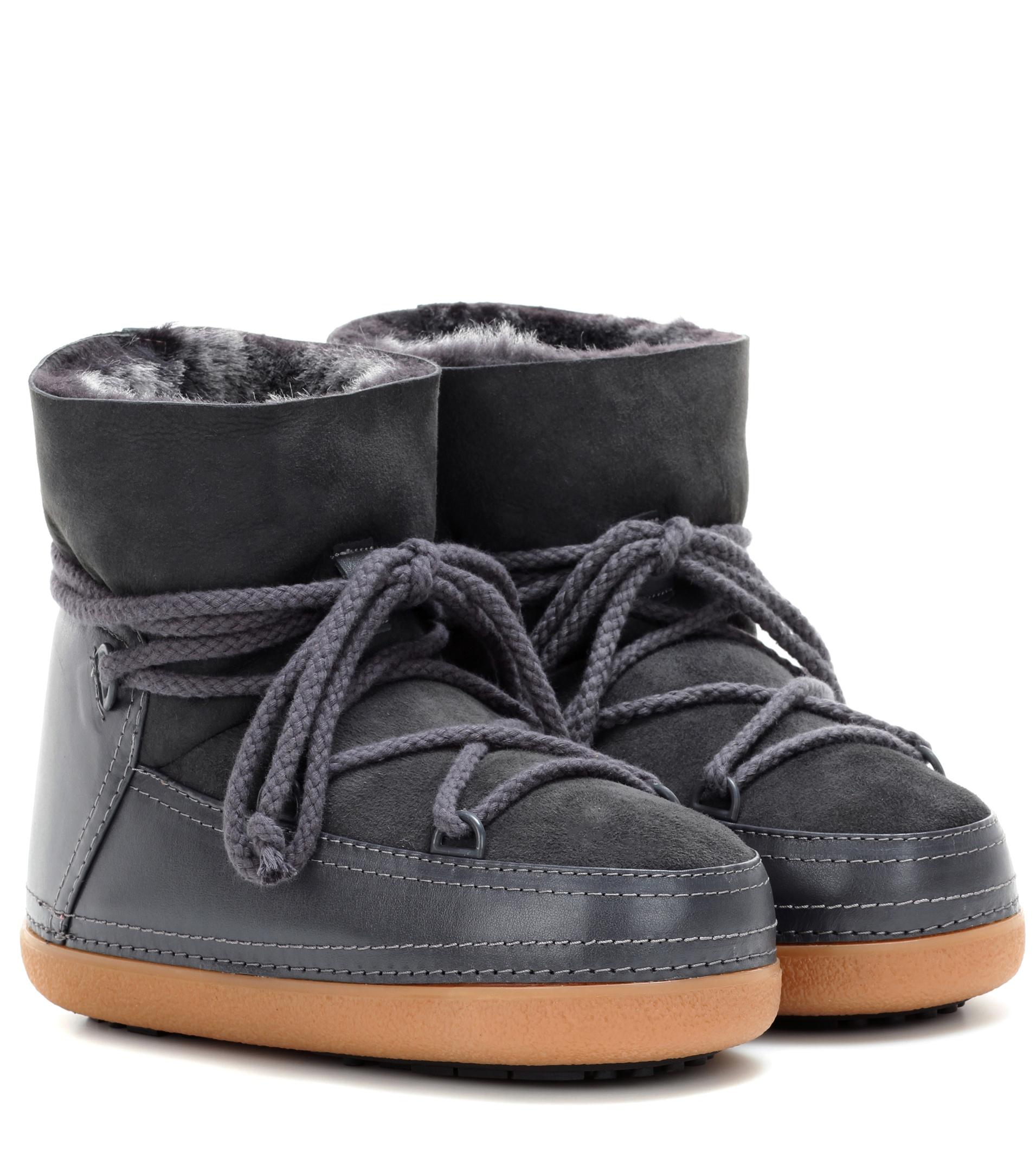 fur lined grey boots