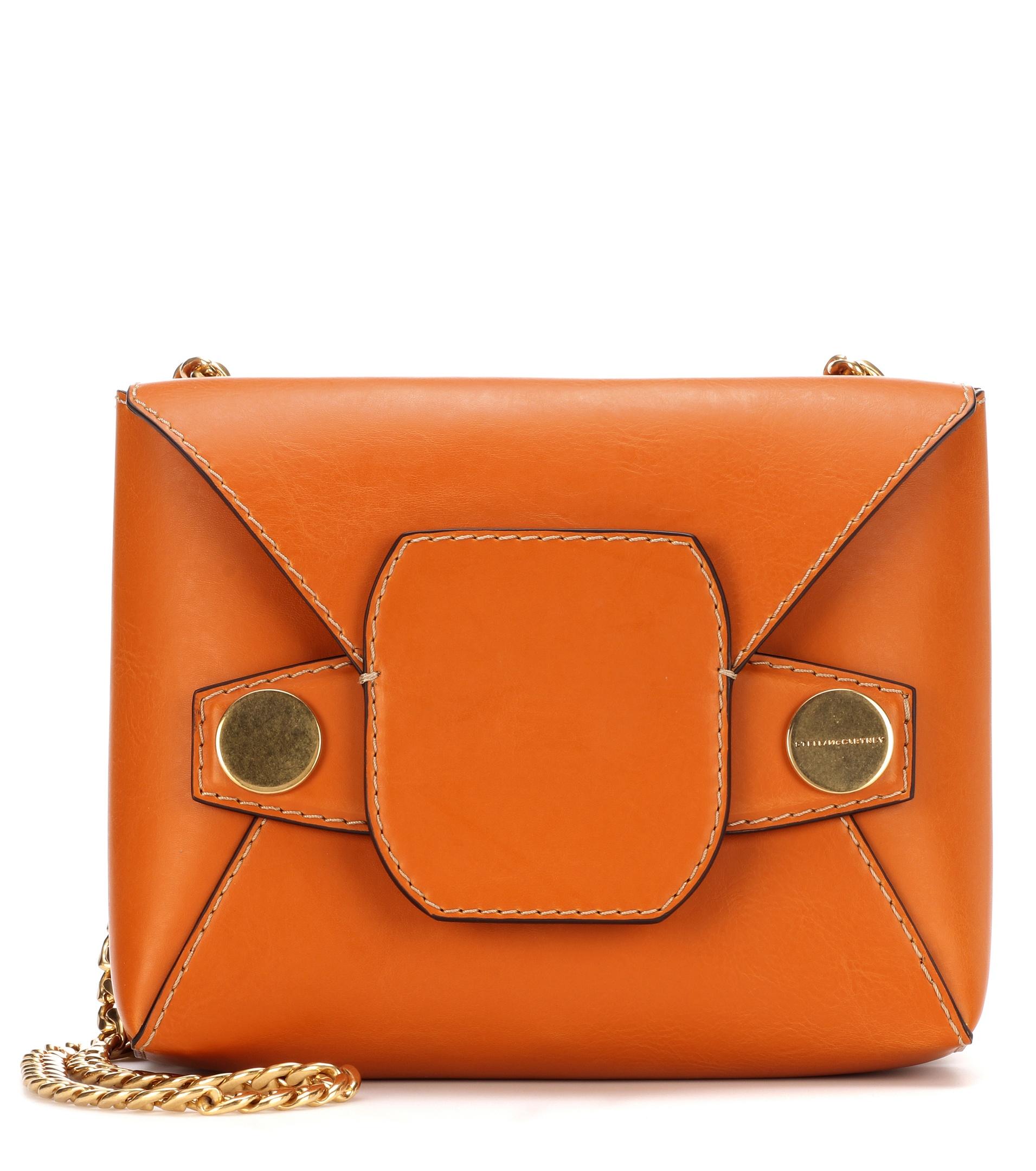 Stella McCartney Stella Popper Small Faux-leather Shoulder Bag in Orange - Lyst