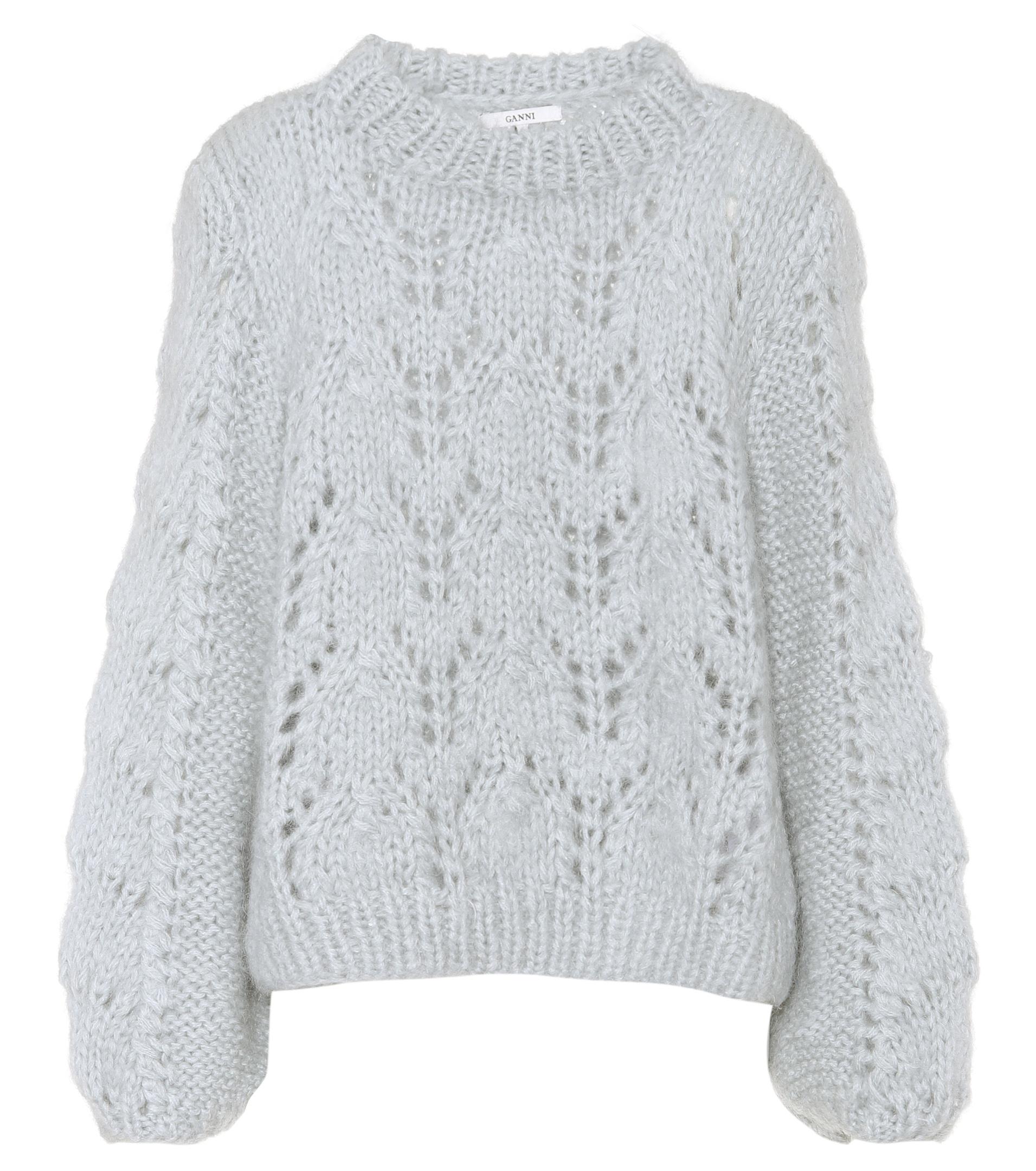 Ganni Faucher Wool And Mohair Sweater in Blue - Lyst