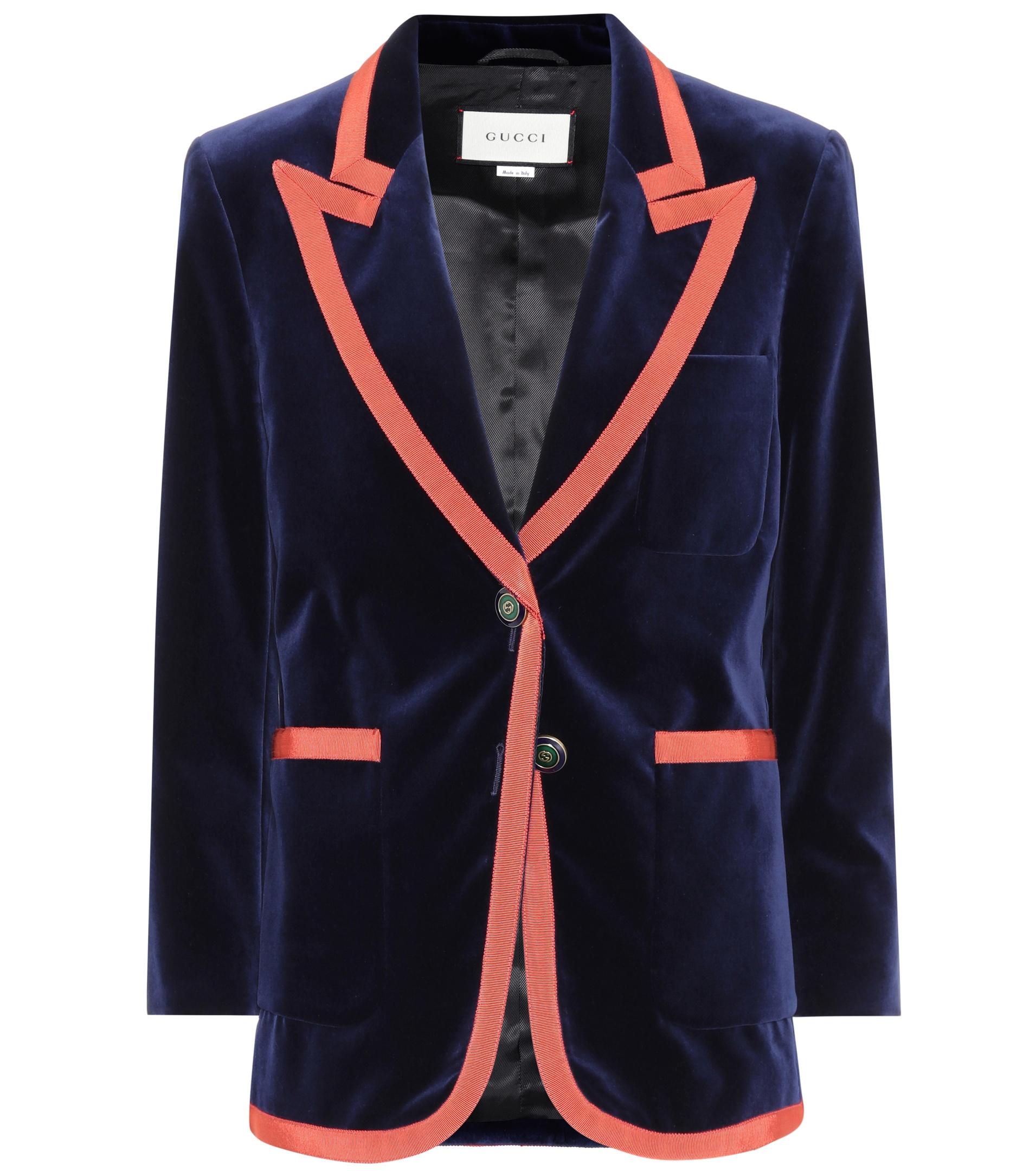 Gucci Velvet Jacket in Blue Lyst