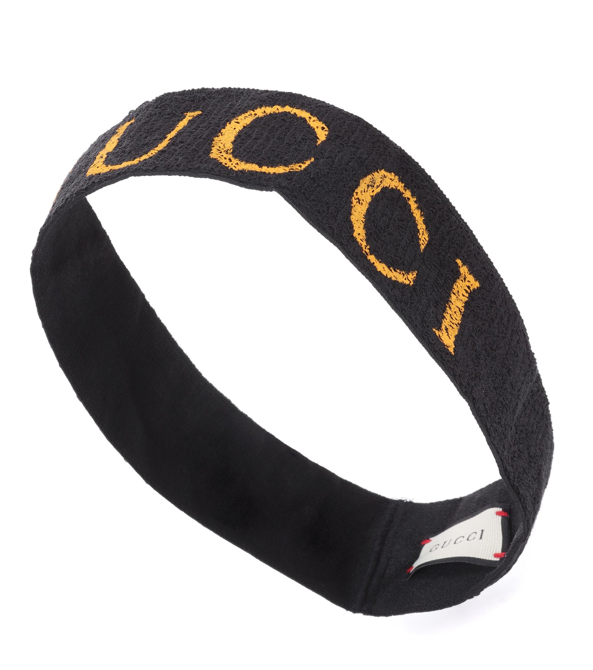 Lyst - Gucci Printed Headband in Black