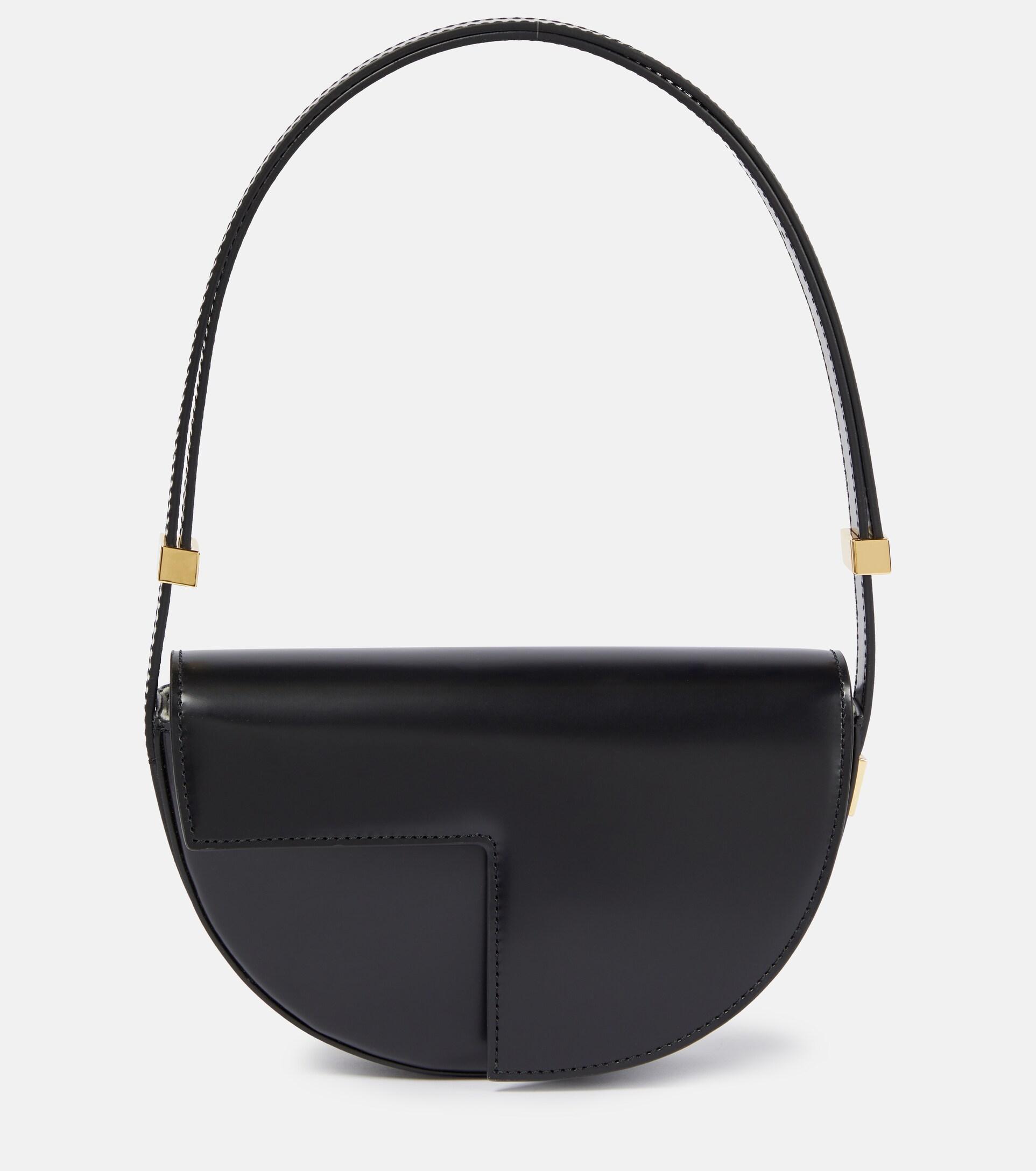 Patou Le Petit Leather Shoulder Bag in Black | Lyst
