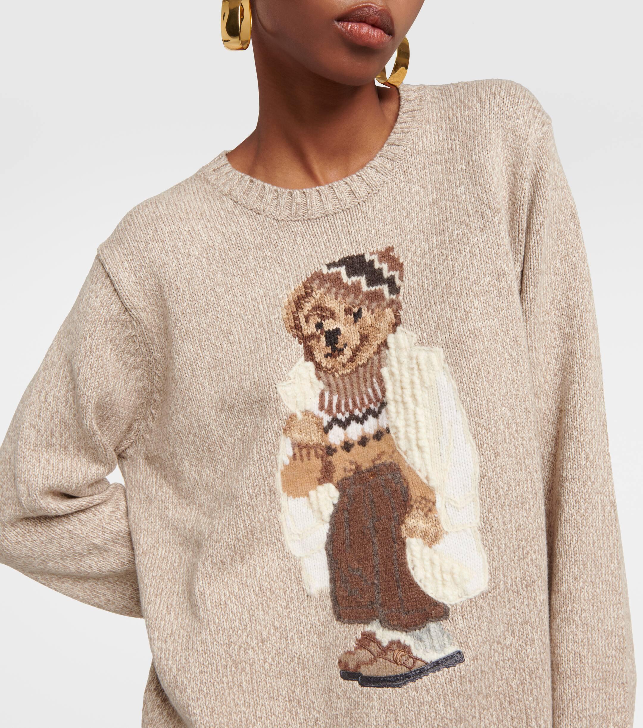 Polo Ralph Lauren Polo Bear Graphic-intarsia Cotton-knit Jumper in Natural  | Lyst UK
