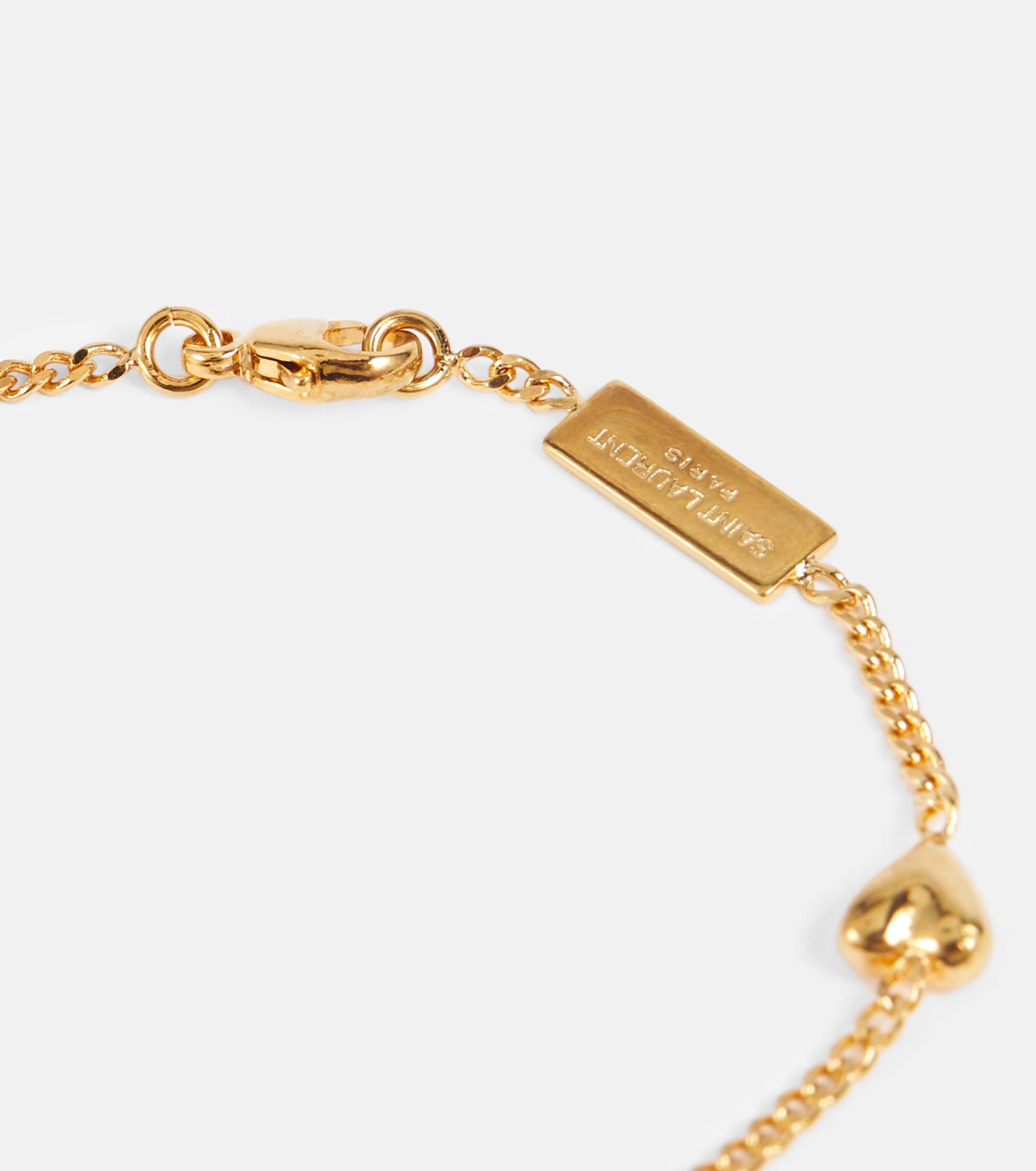Saint Laurent Opyum Heart Charm Bracelet in Metallic Lyst Australia