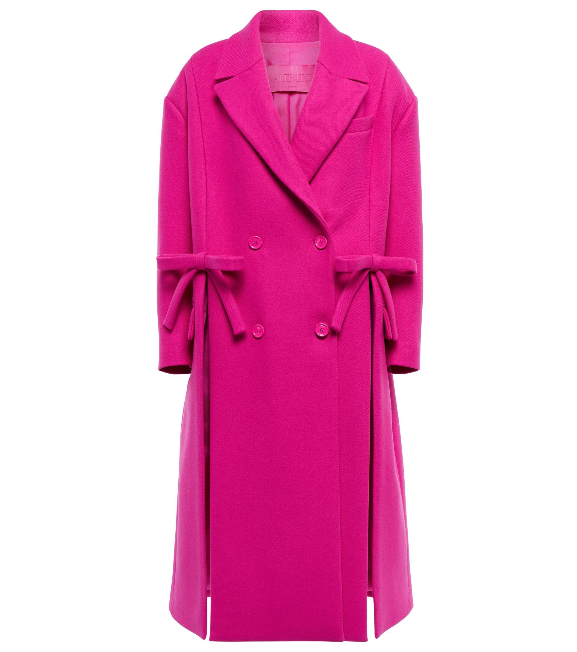 Valentino Wool Blend Coat In Pink Lyst 8503