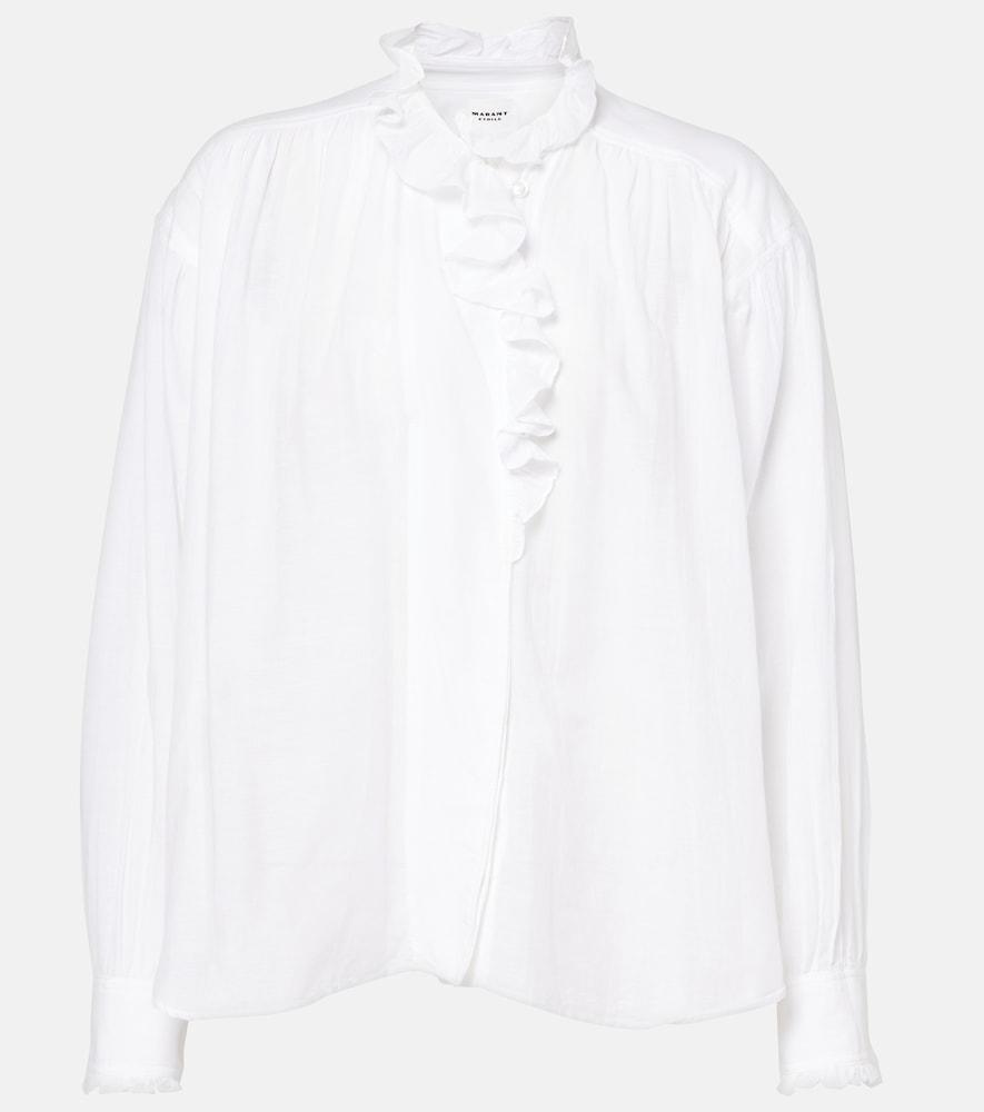 Isabel Marant Etoile Cotton-Blend Pajama Shirt in White | Lyst