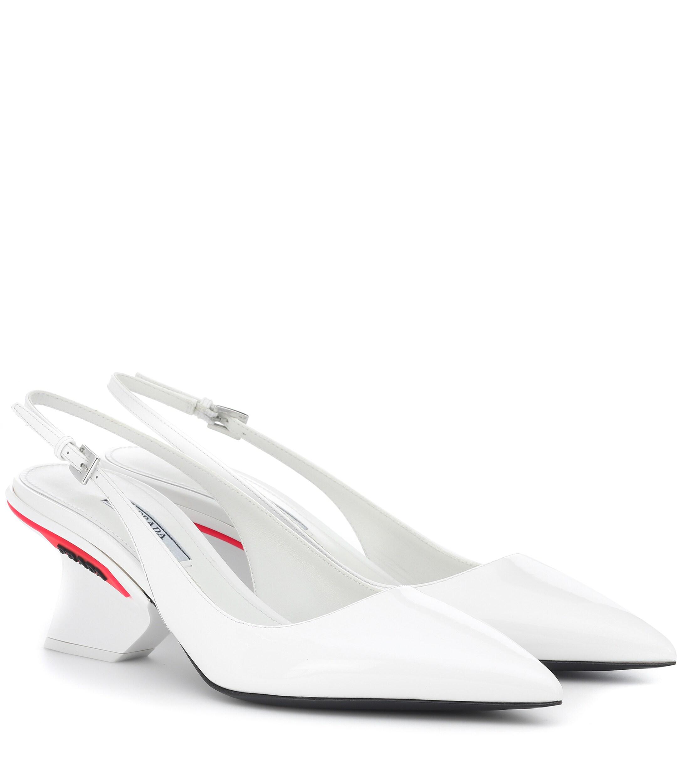 prada patent leather slingback pumps